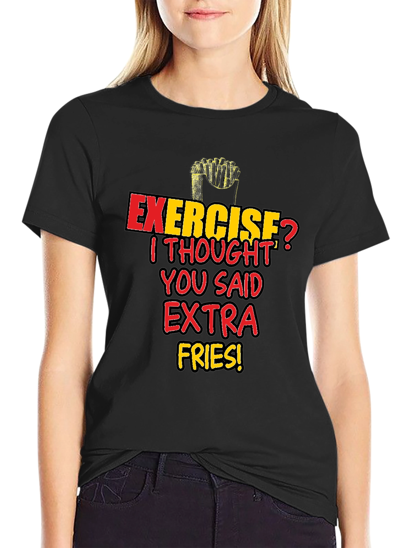 Extra Fries Graphic Tee - Funny Foodie Shirt