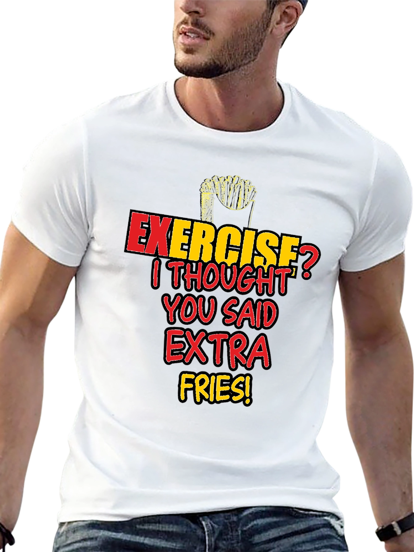 Extra Fries Graphic Tee - Funny Foodie Shirt