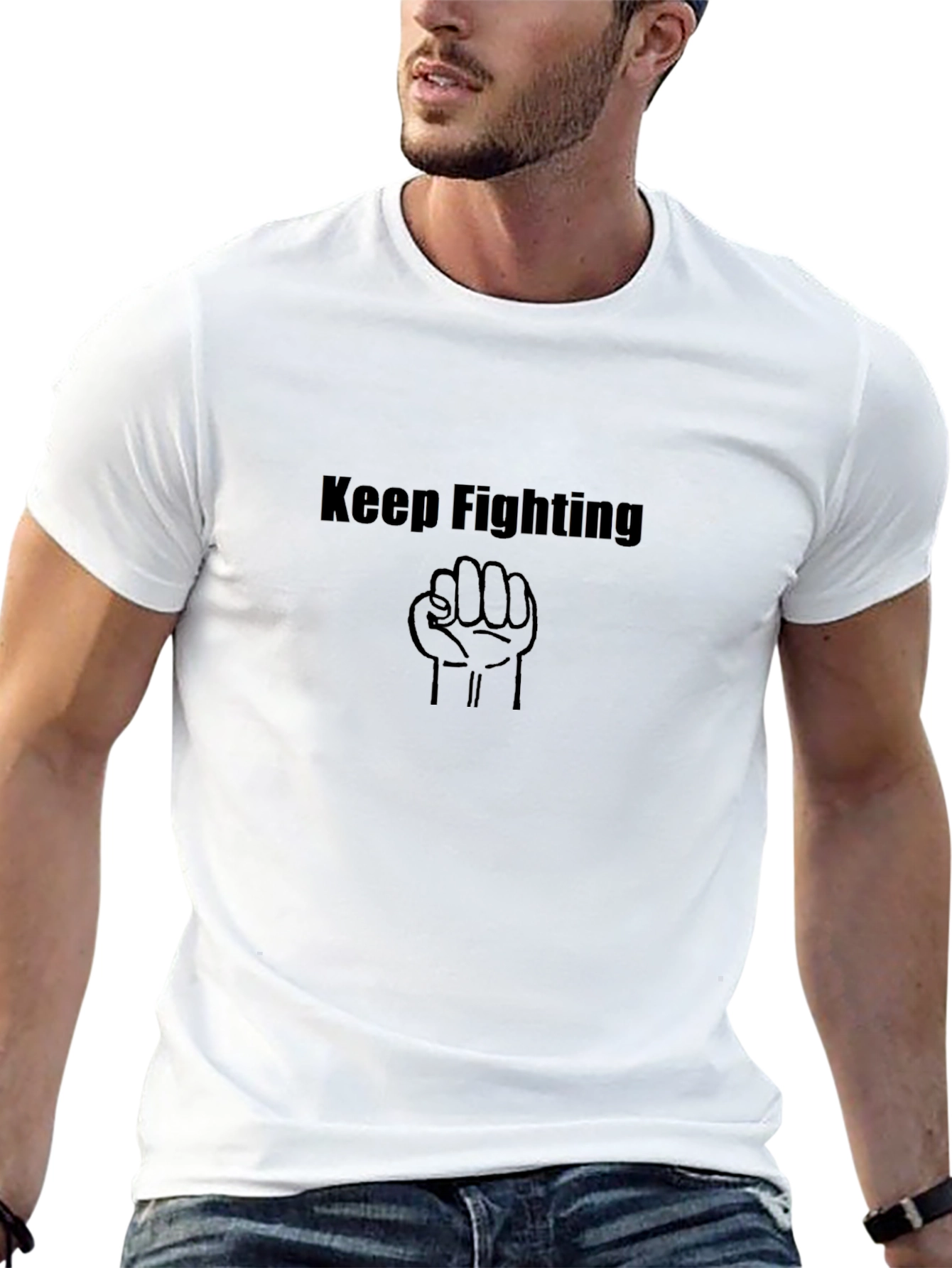 Keep Fighting Black T-Shirt