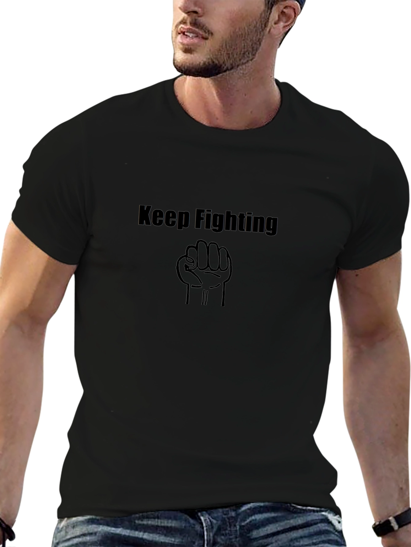 Keep Fighting Black T-Shirt