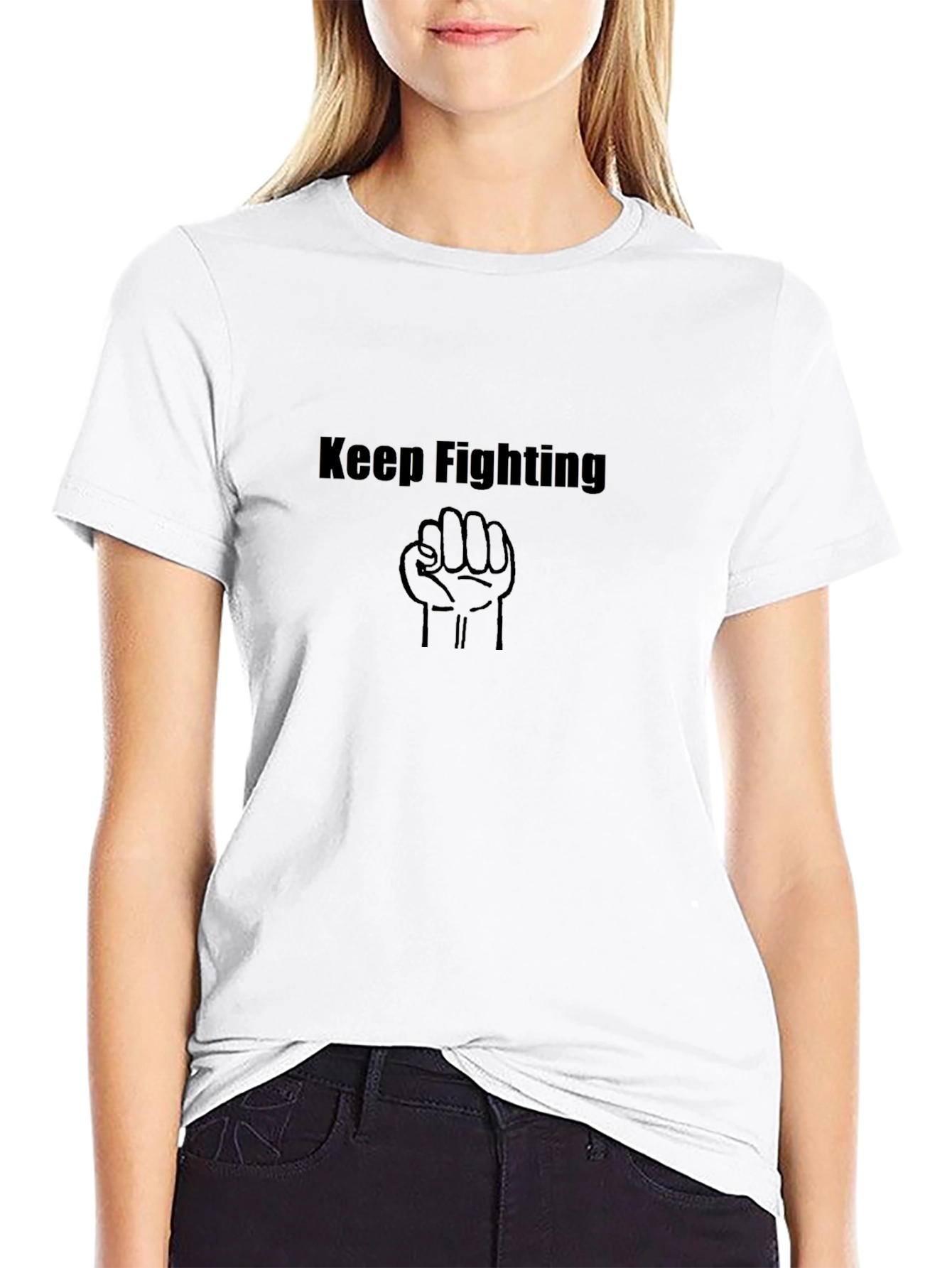 Keep Fighting Black T-Shirt