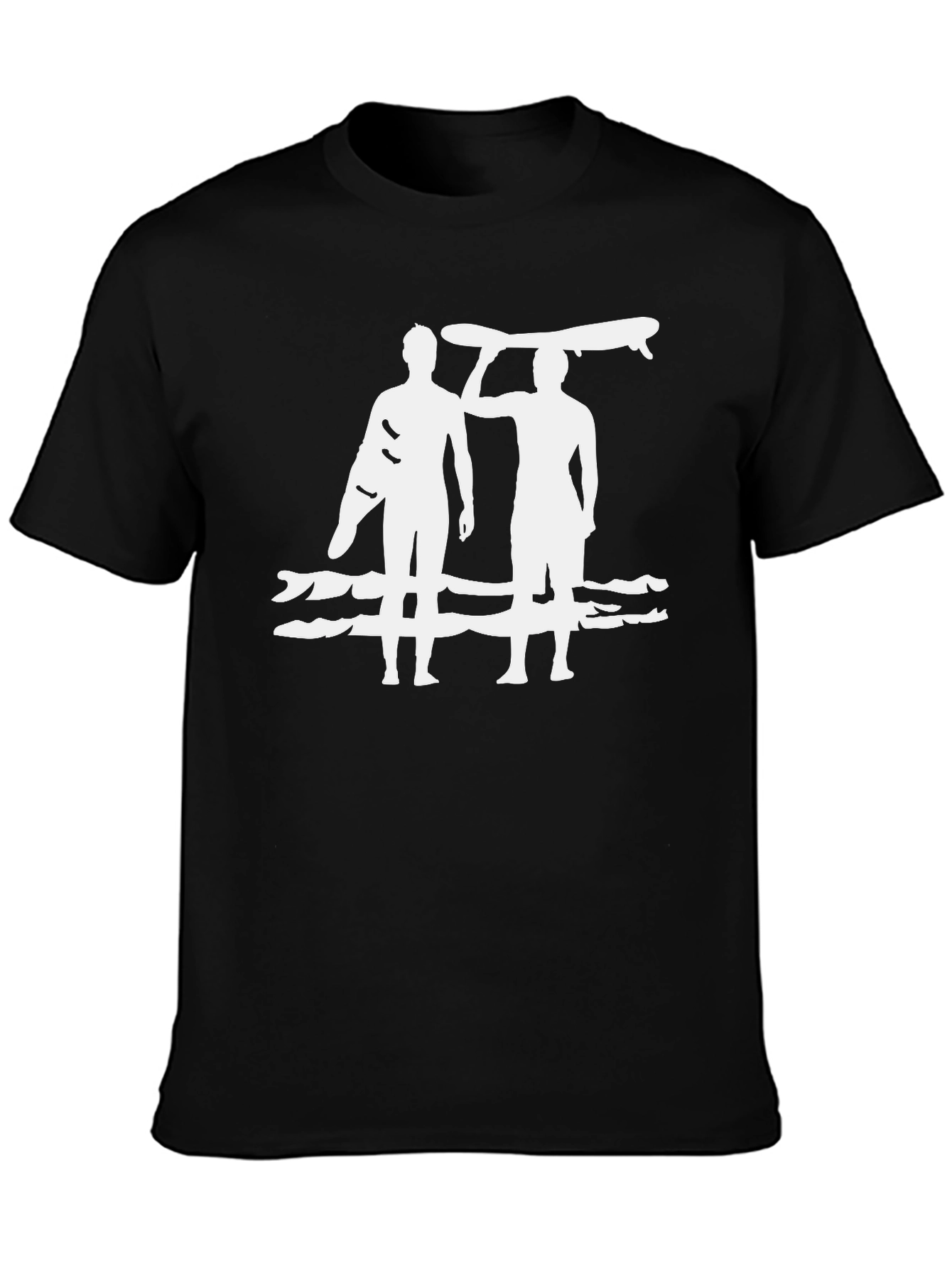 Surfer Duo Graphic Black T-Shirt