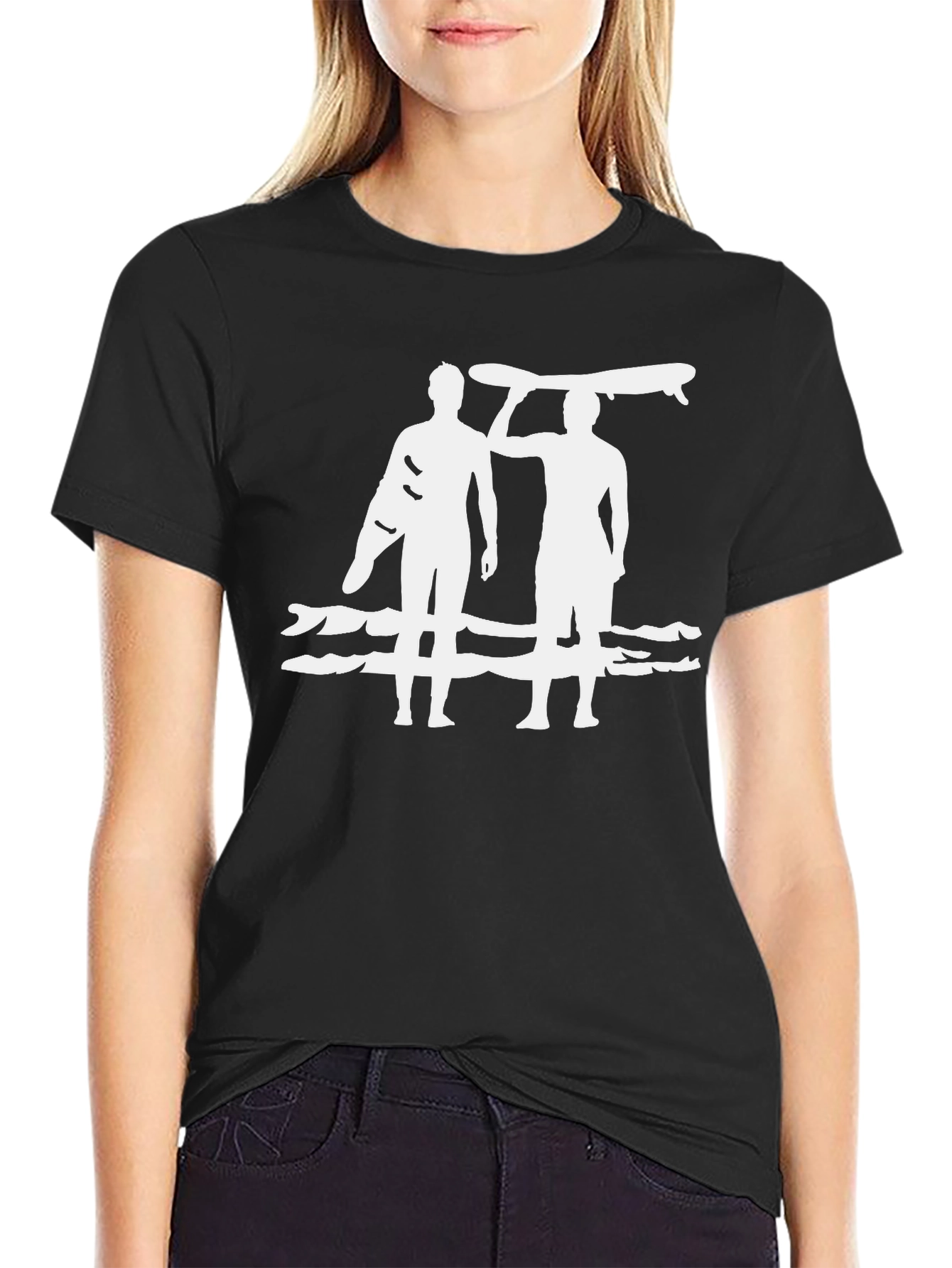 Surfer Duo Graphic Black T-Shirt