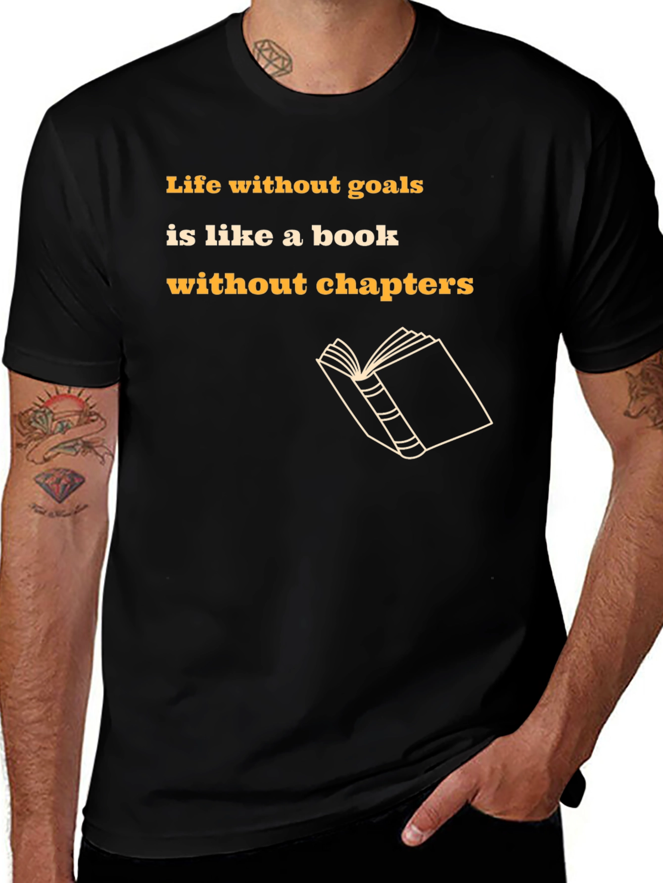 Motivational Black T-Shirt - Life Without Goals