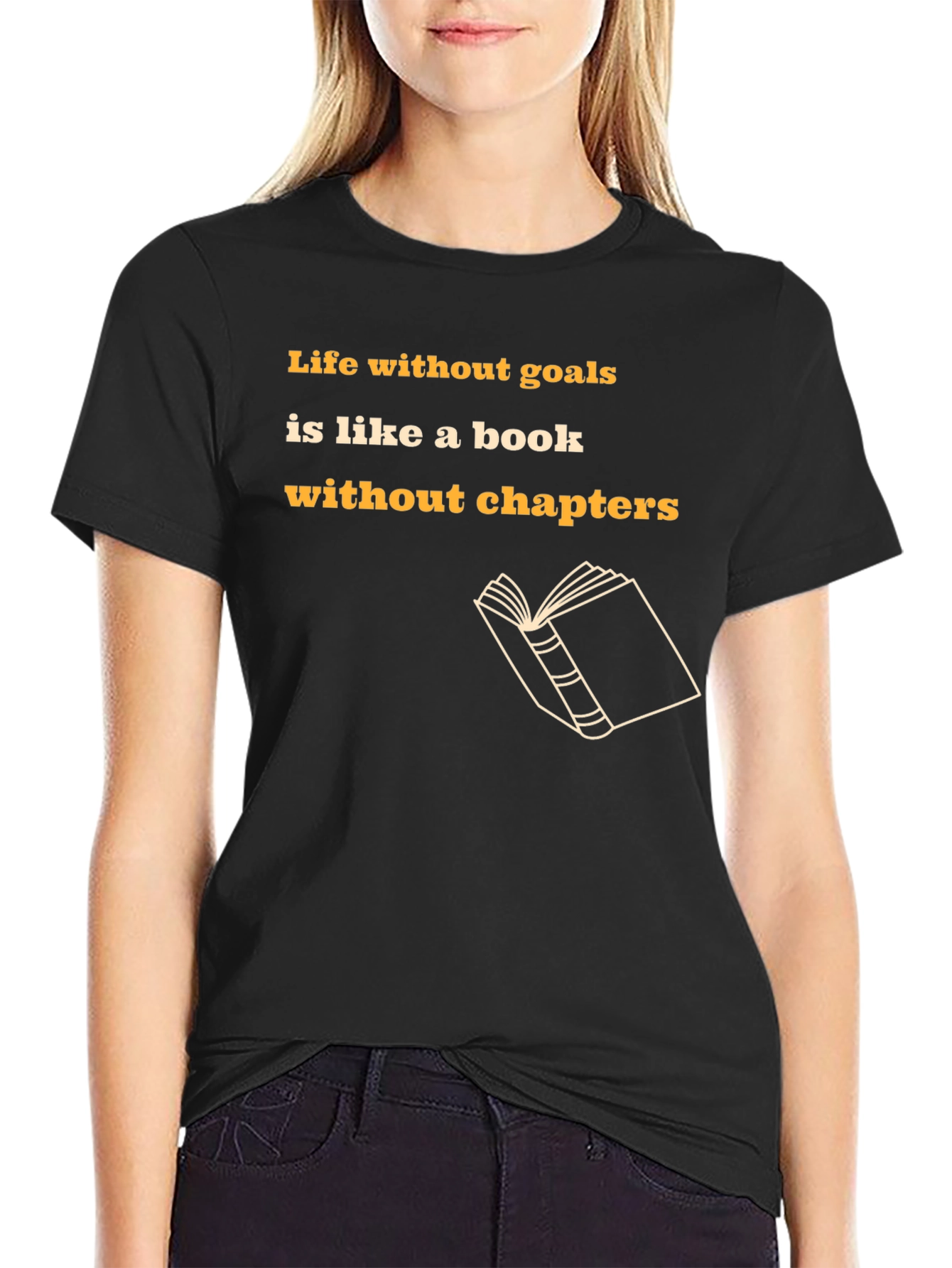 Motivational Black T-Shirt - Life Without Goals