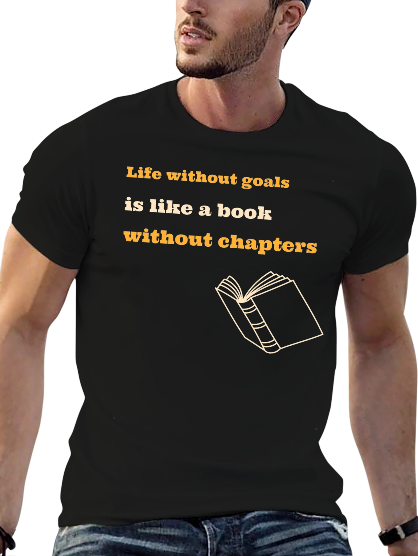 Motivational Black T-Shirt - Life Without Goals