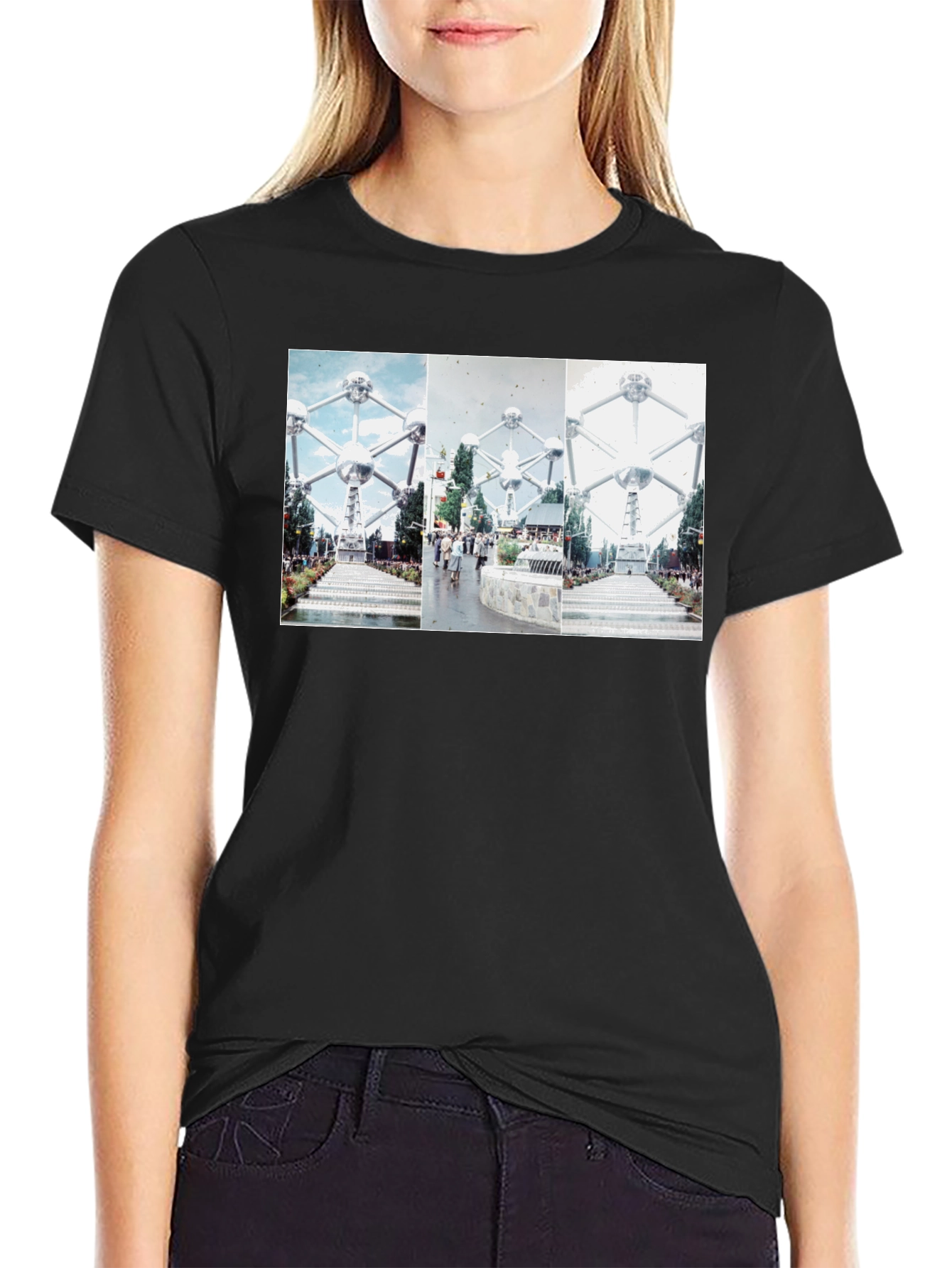 Atomium Brussels Graphic Tee - Black