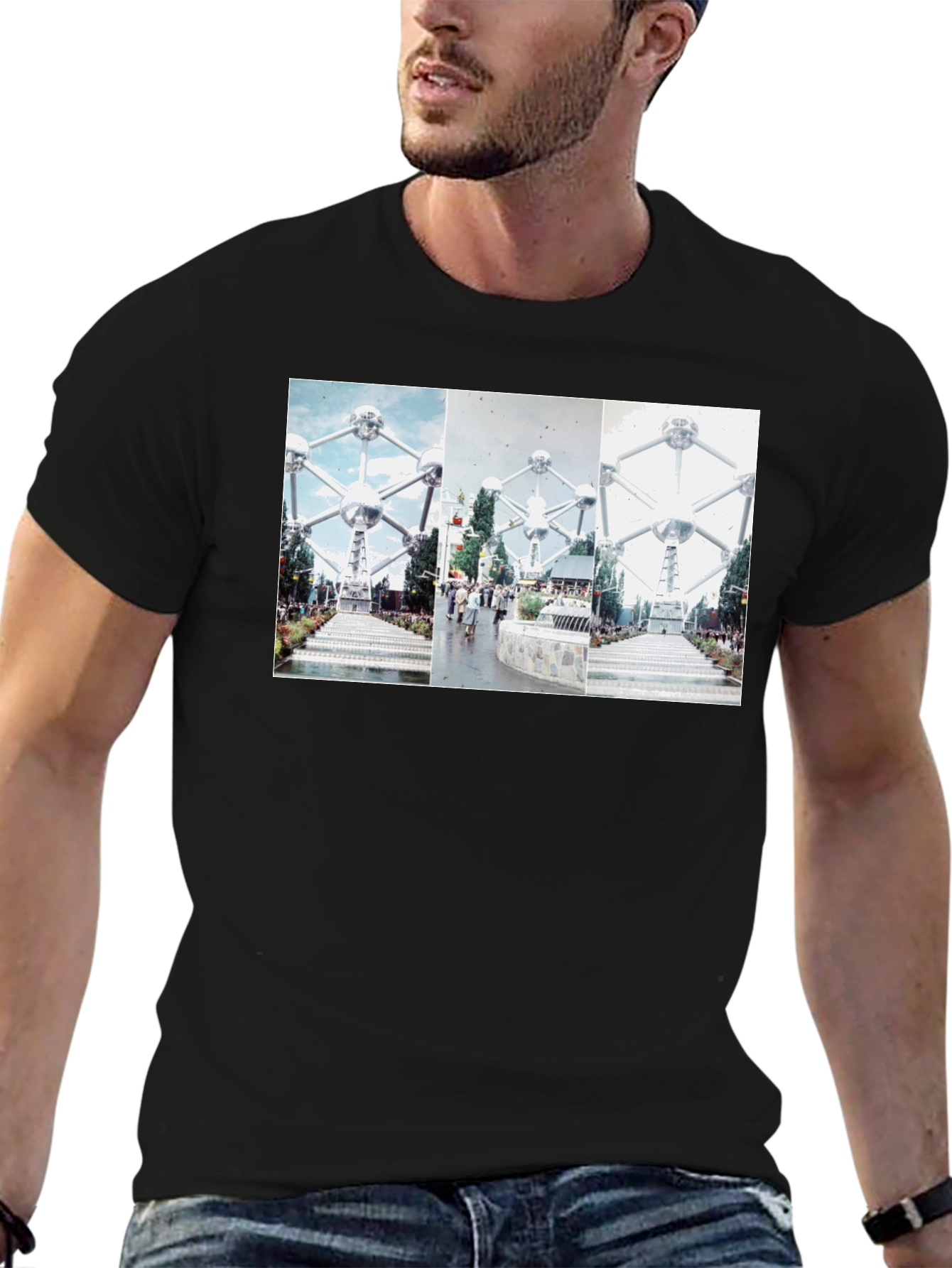 Atomium Brussels Graphic Tee - Black