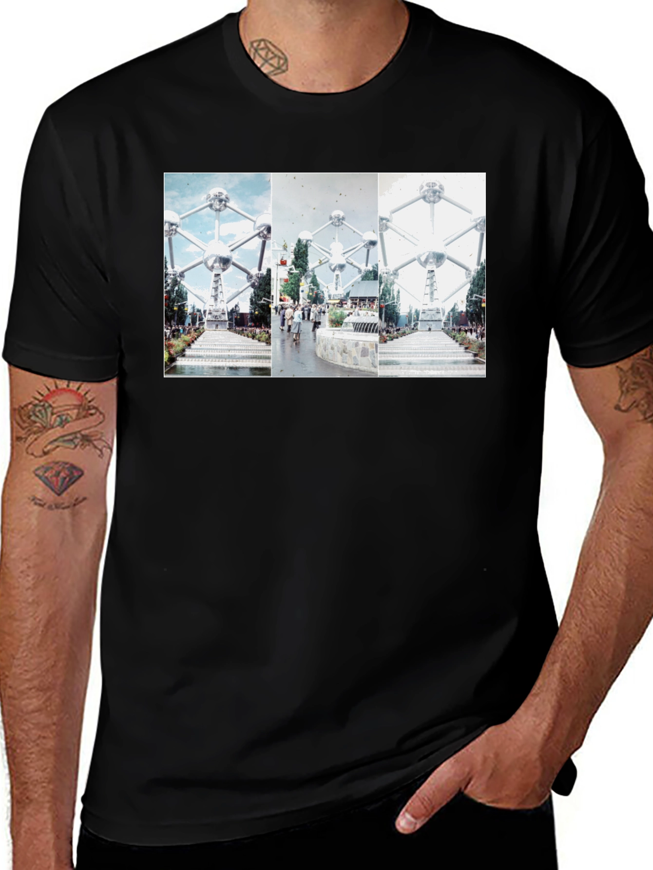Atomium Brussels Graphic Tee - Black