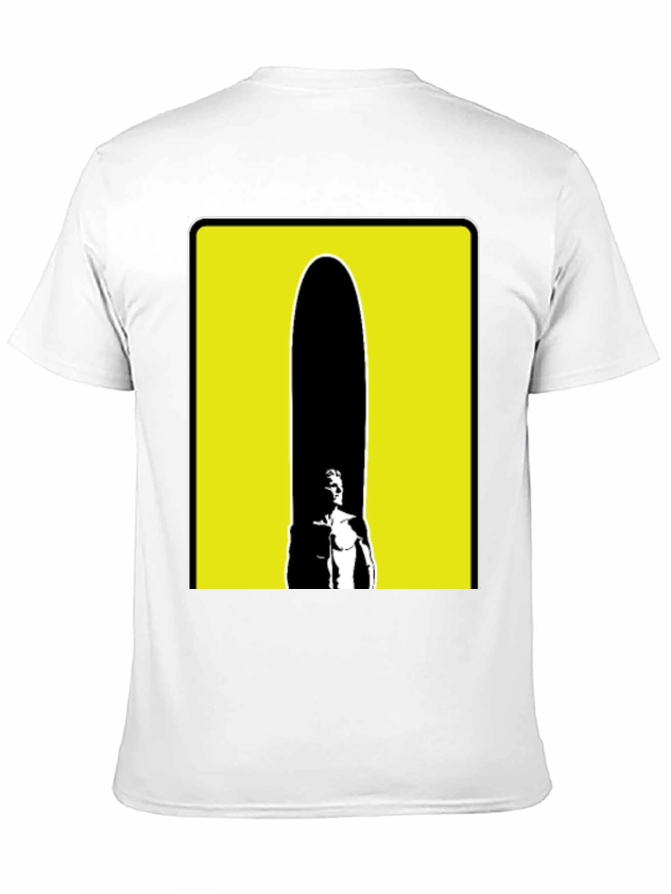 Abstract Yellow Box Mens Black T-Shirt