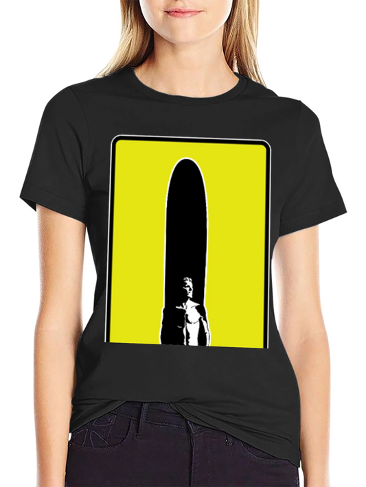 Abstract Yellow Box Mens Black T-Shirt