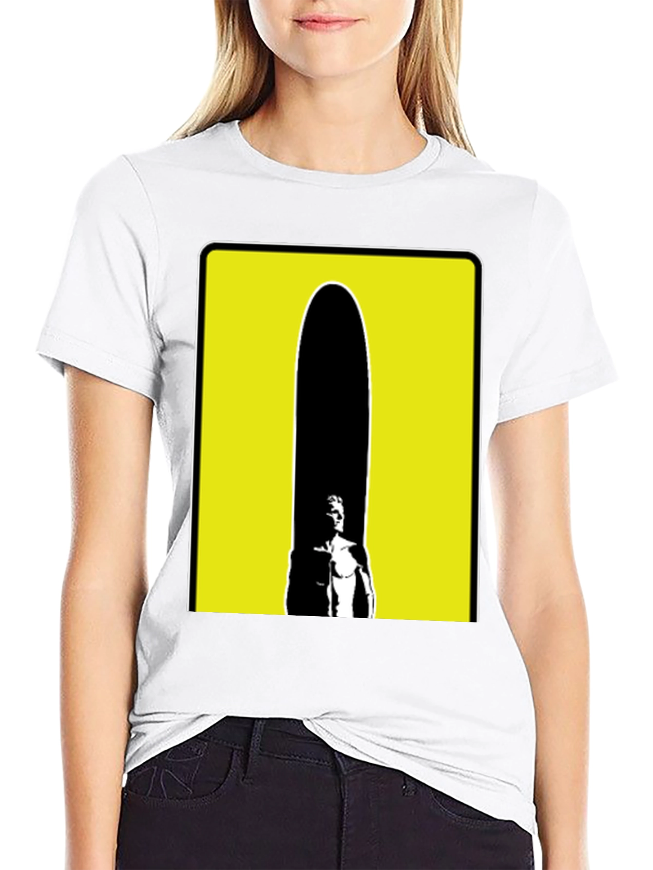 Abstract Yellow Box Mens Black T-Shirt
