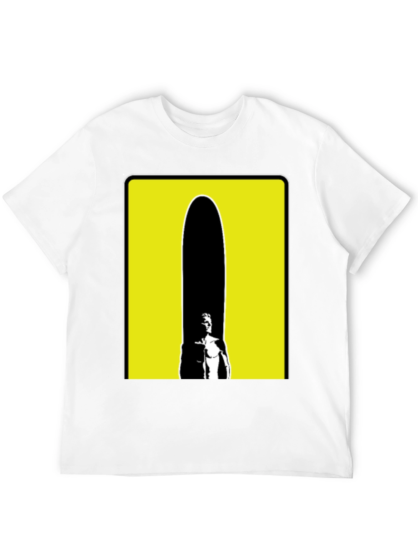 Abstract Yellow Box Mens Black T-Shirt