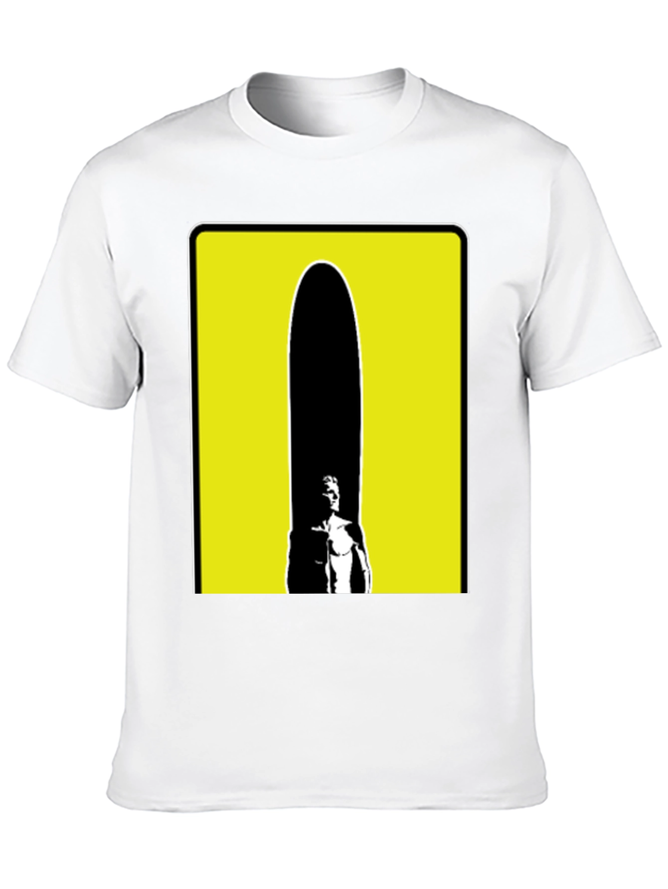 Abstract Yellow Box Mens Black T-Shirt