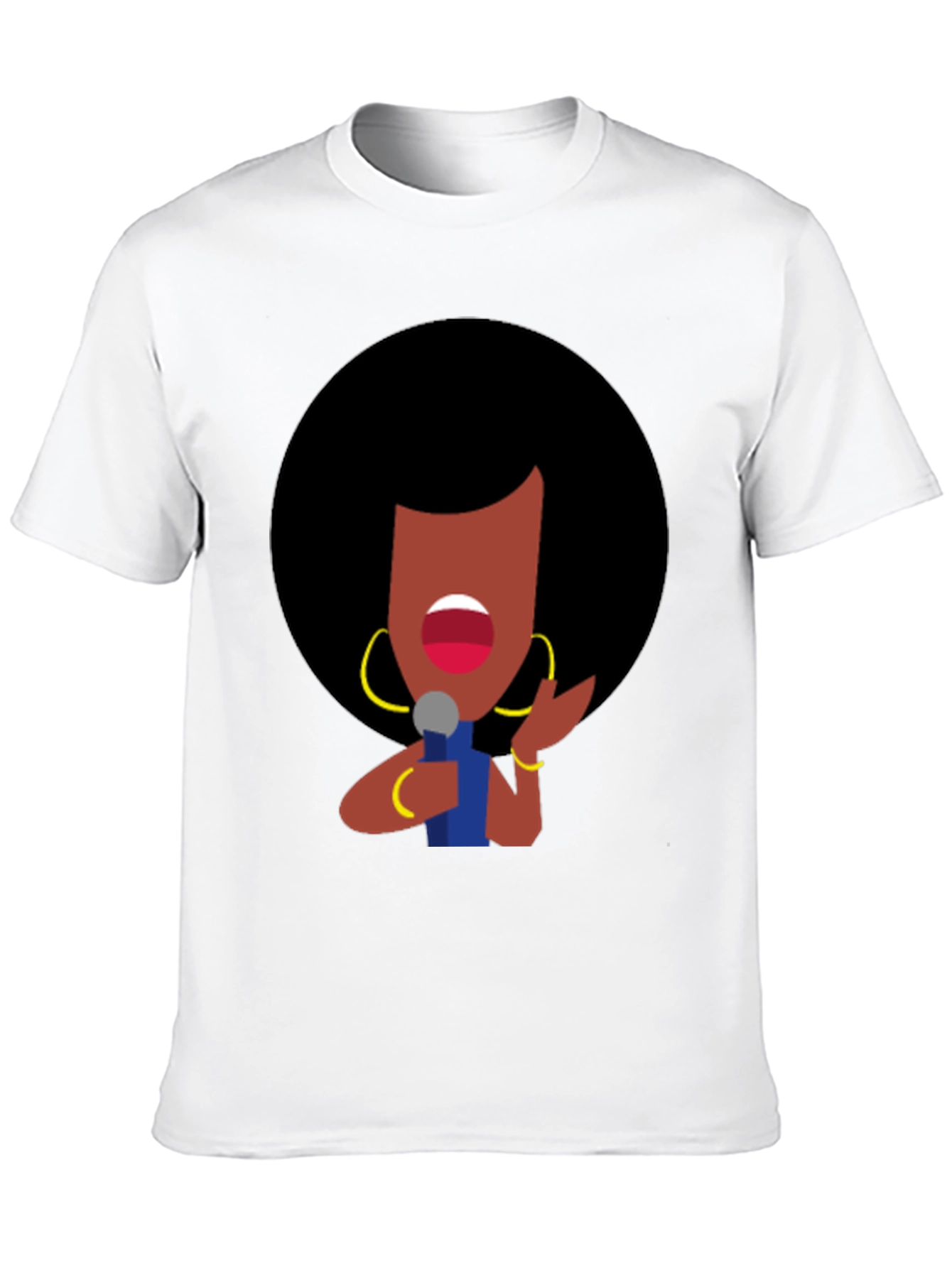 Retro Soul Singer Graphic Tee - Black