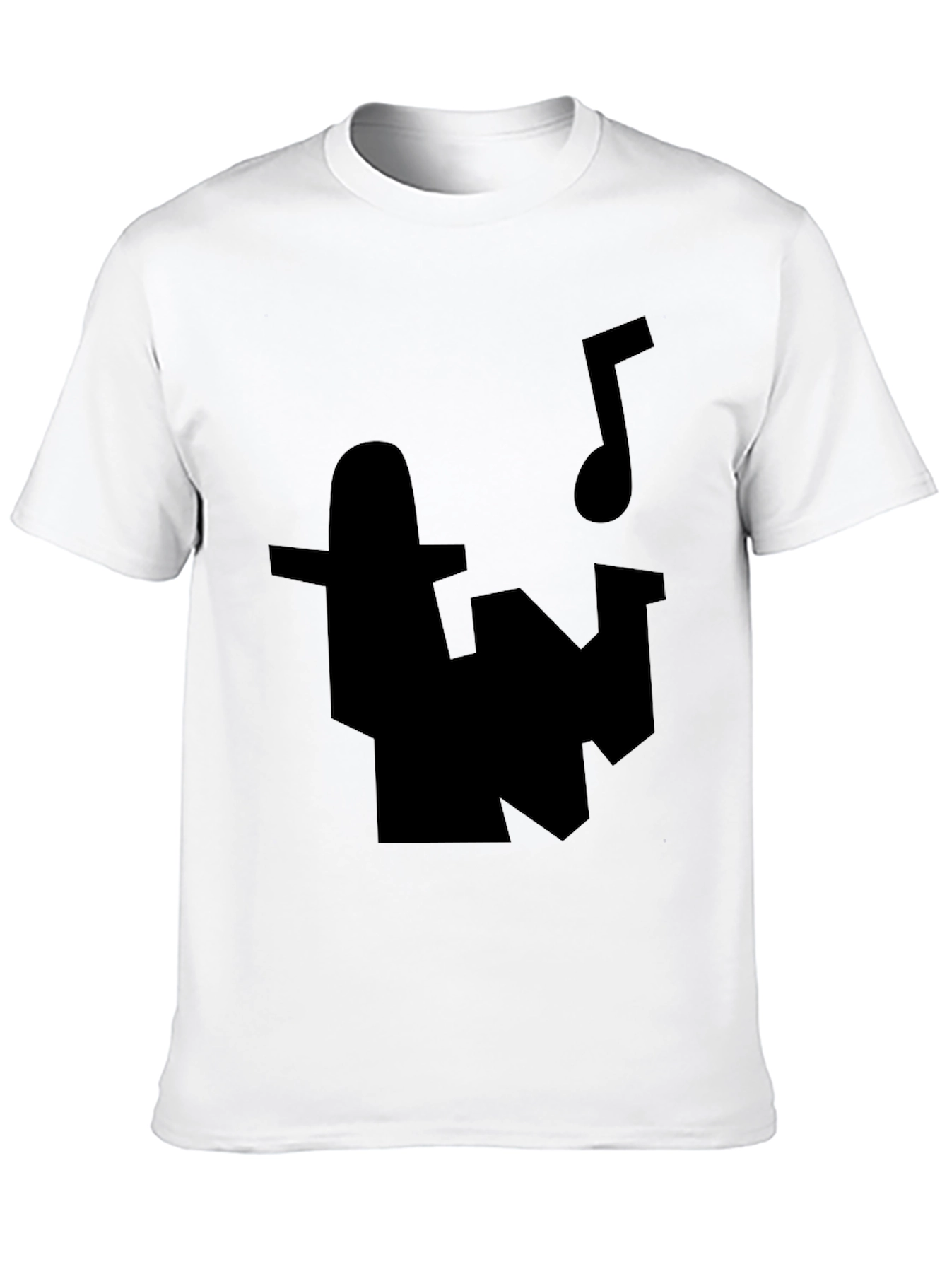 Black T-Shirt with Abstract Music Design