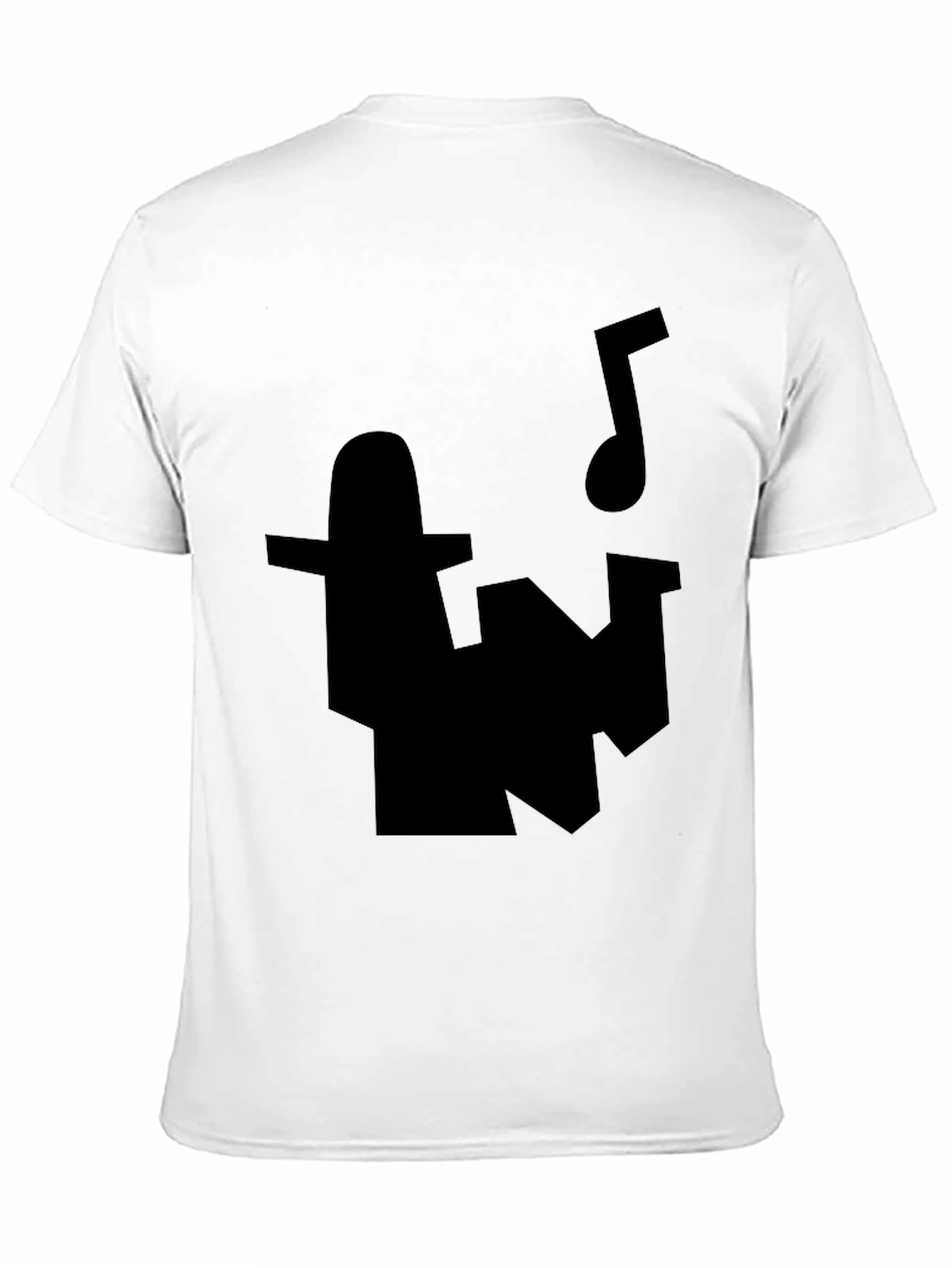 Black T-Shirt with Abstract Music Design