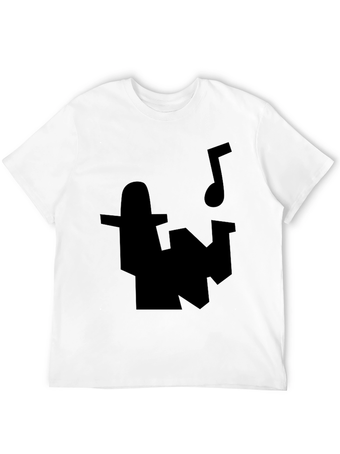 Black T-Shirt with Abstract Music Design