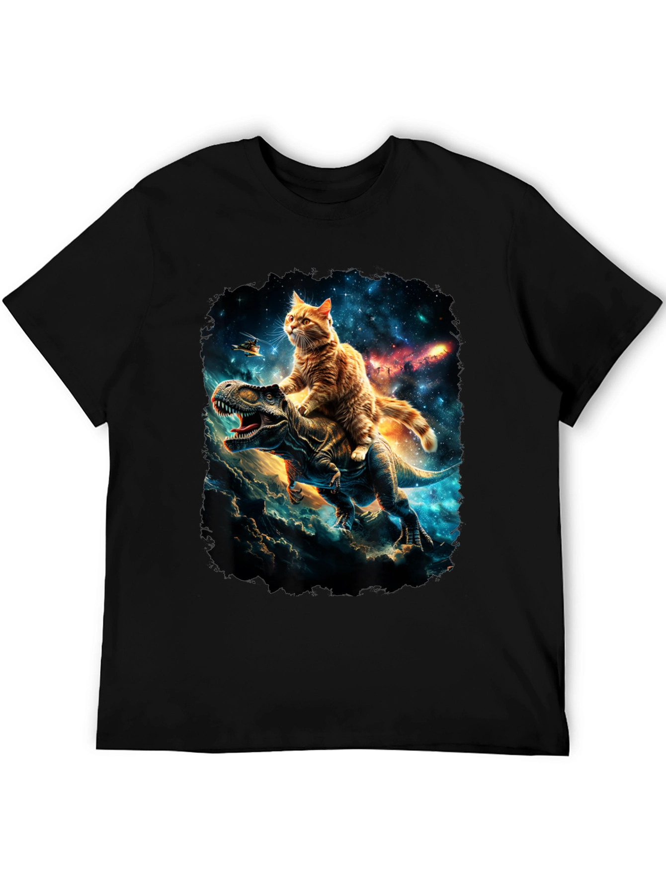 Cat Riding Dinosaur T-Shirt