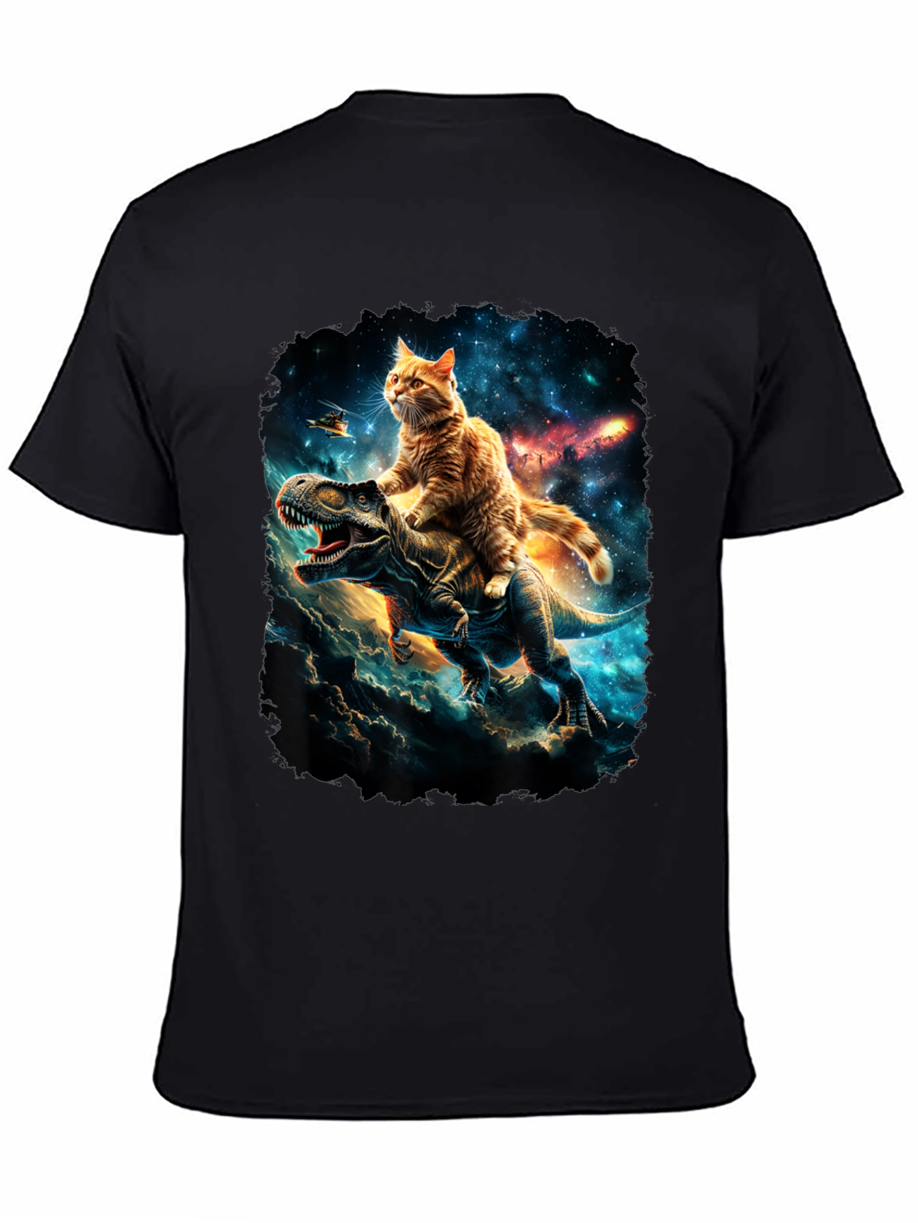 Cat Riding Dinosaur T-Shirt