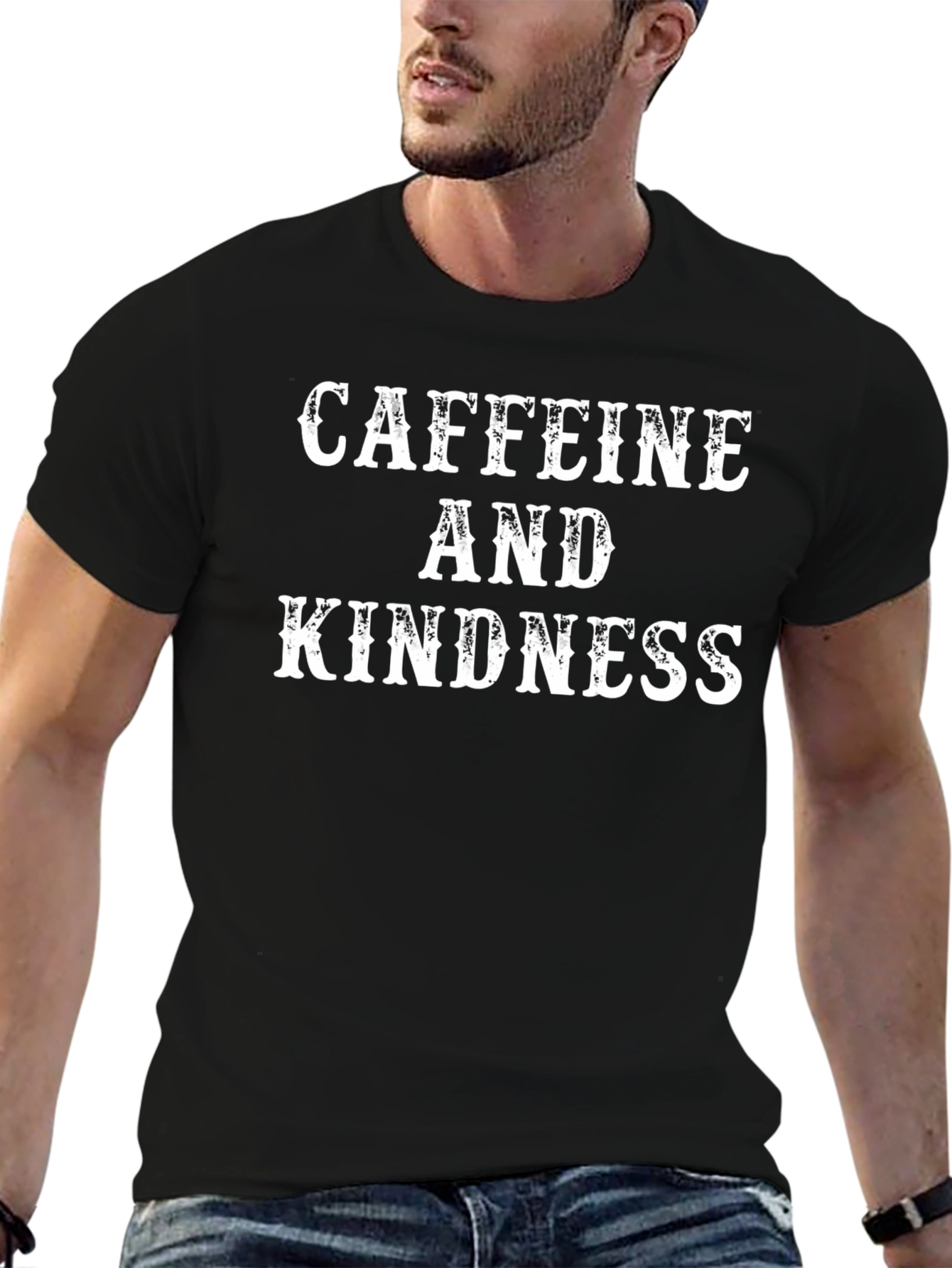 Caffeine and Kindness Graphic Tee - Black