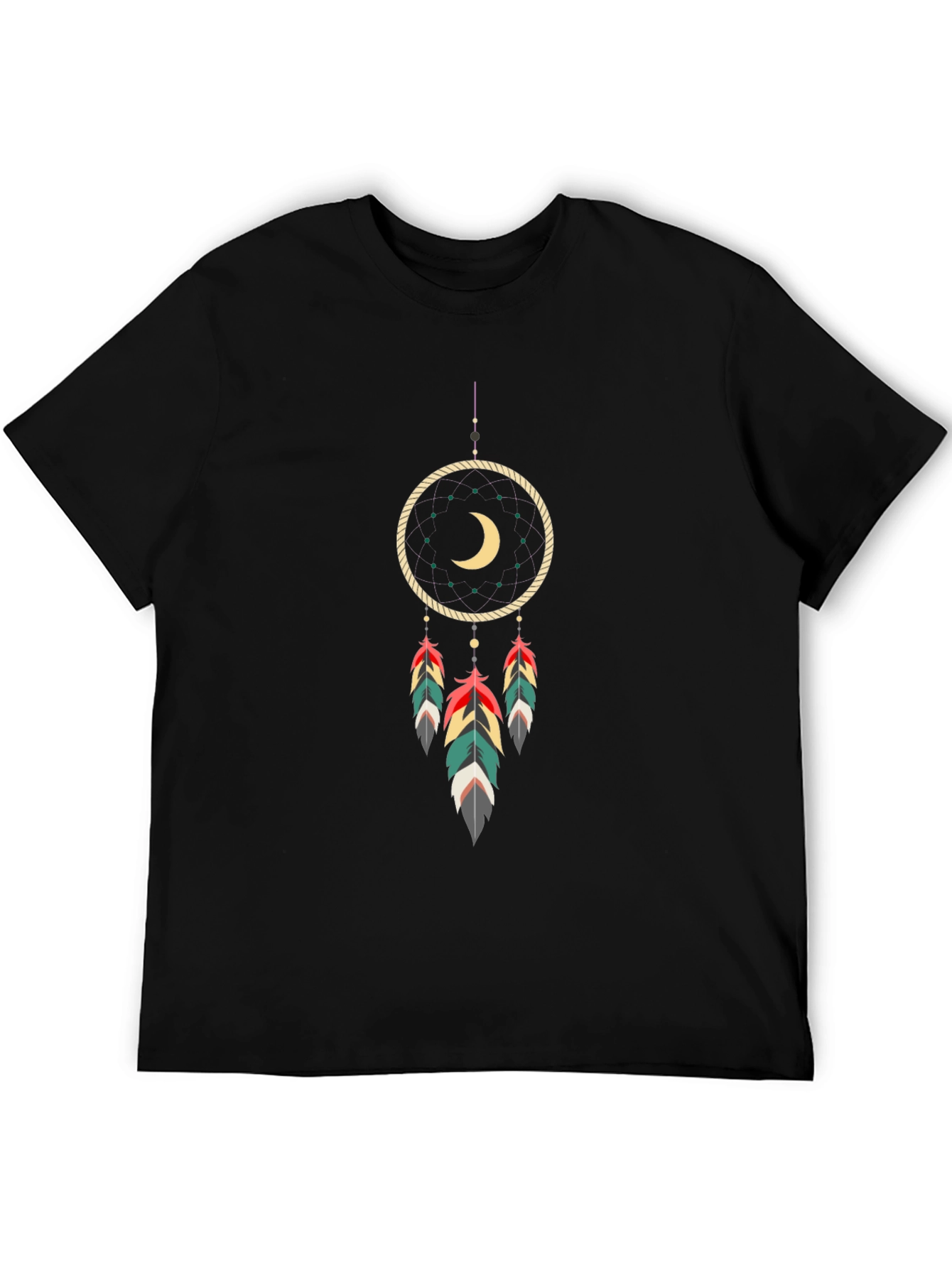 Dreamcatcher Graphic Tee - Stylish Black Cotton T-Shirt