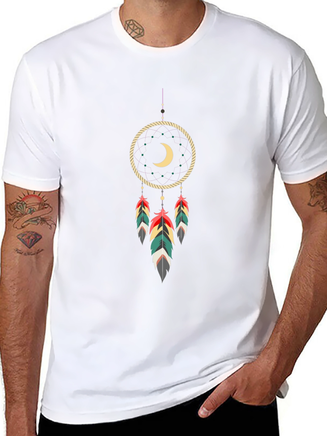 Dreamcatcher Graphic Tee - Stylish Black Cotton T-Shirt
