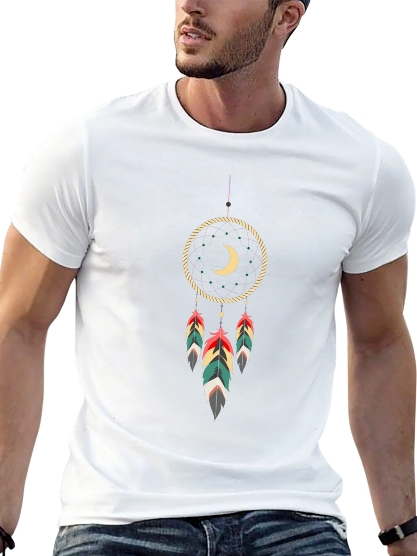Dreamcatcher Graphic Tee - Stylish Black Cotton T-Shirt