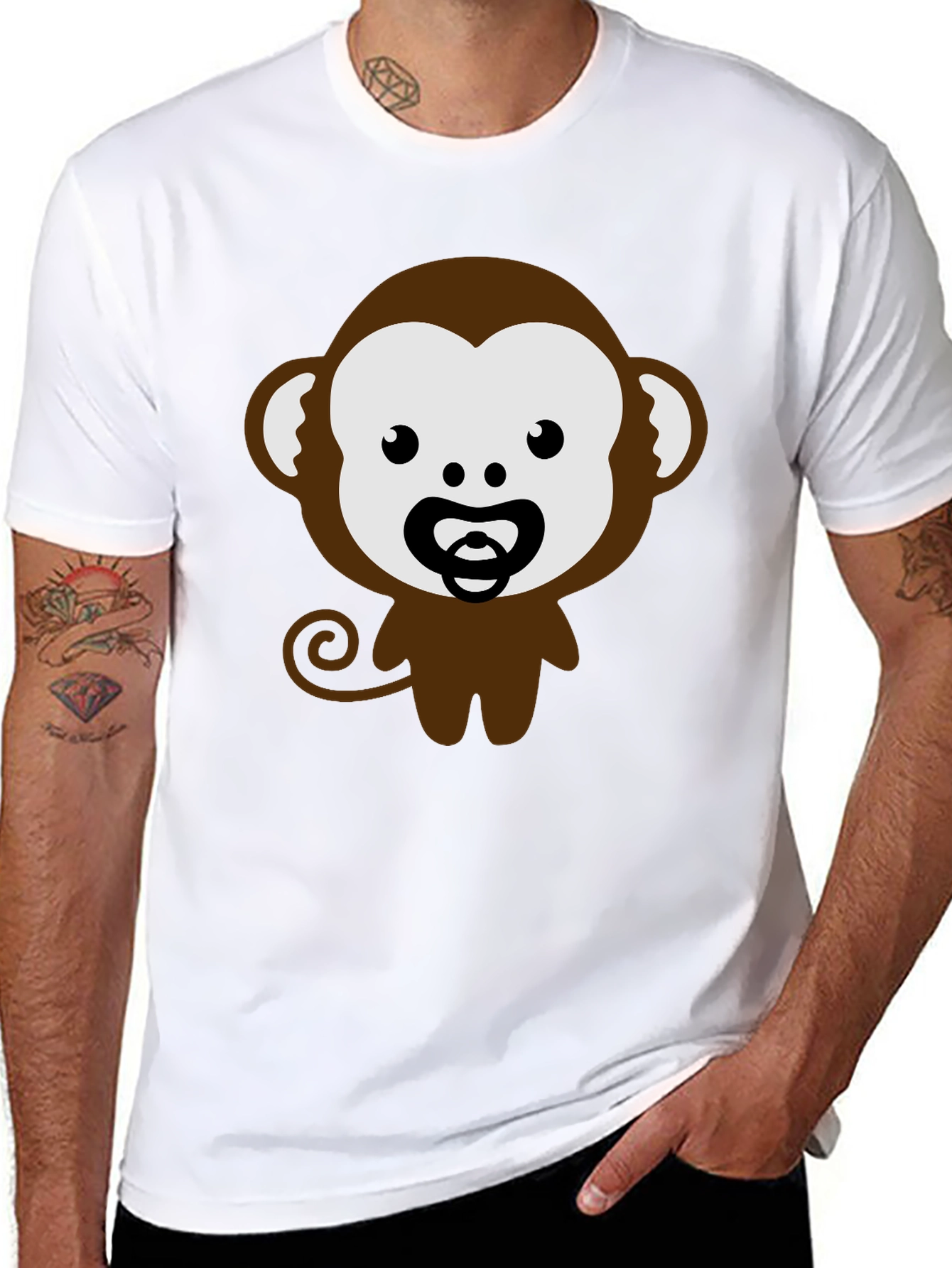 Funny Monkey Pacifier Graphic Tee