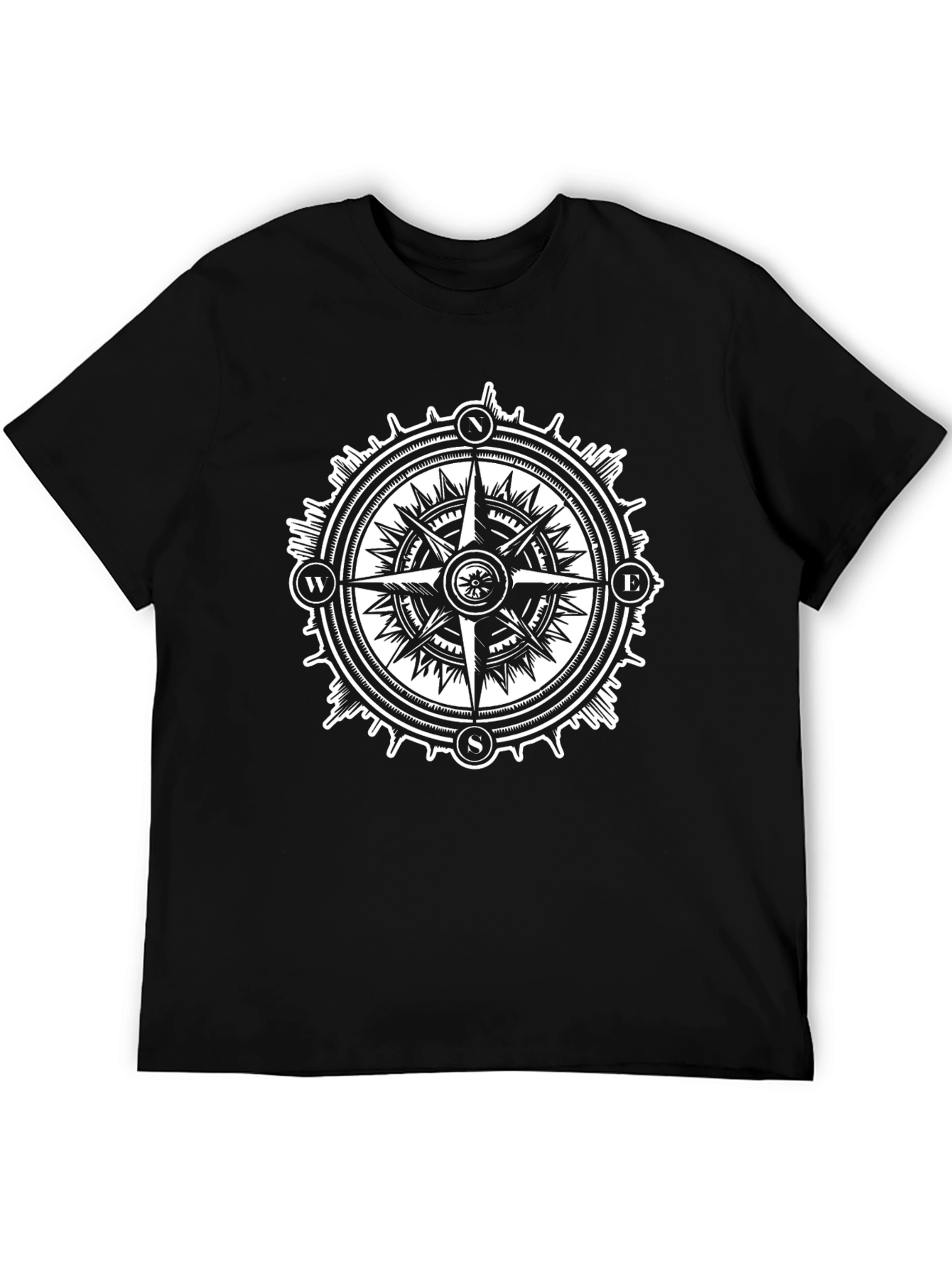 Compass Rose Graphic Tee - Classic Black
