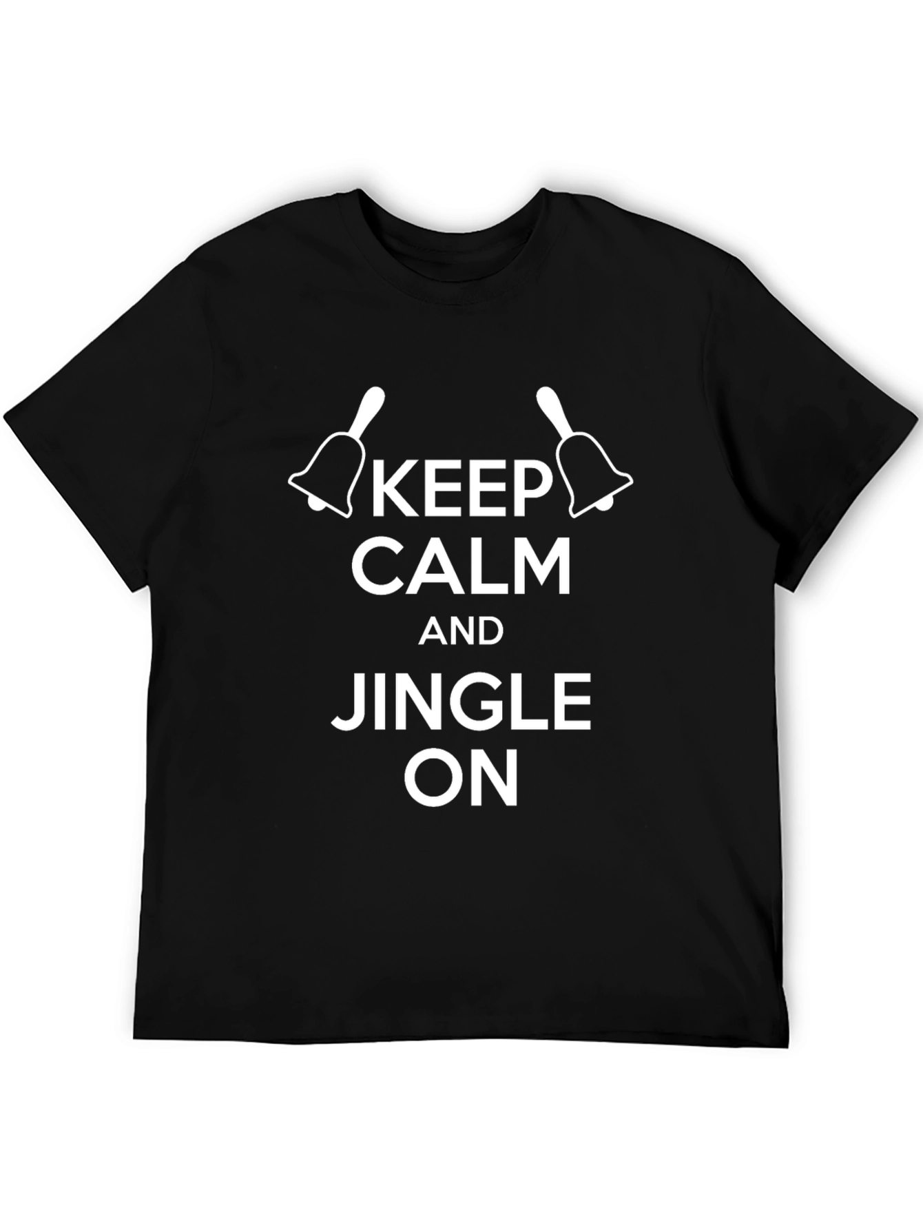 Keep Calm Jingle On Black Christmas T-Shirt