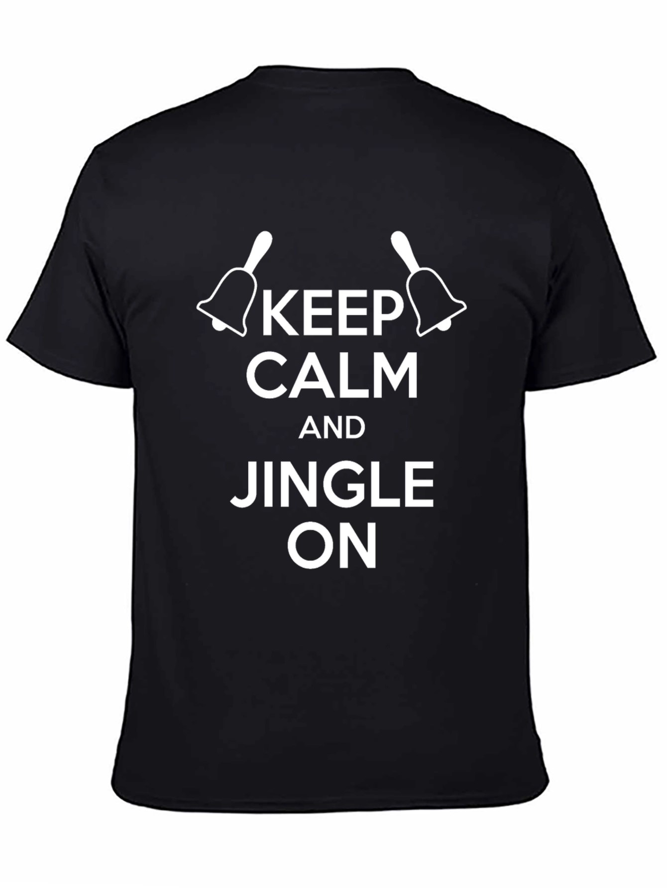 Keep Calm Jingle On Black Christmas T-Shirt