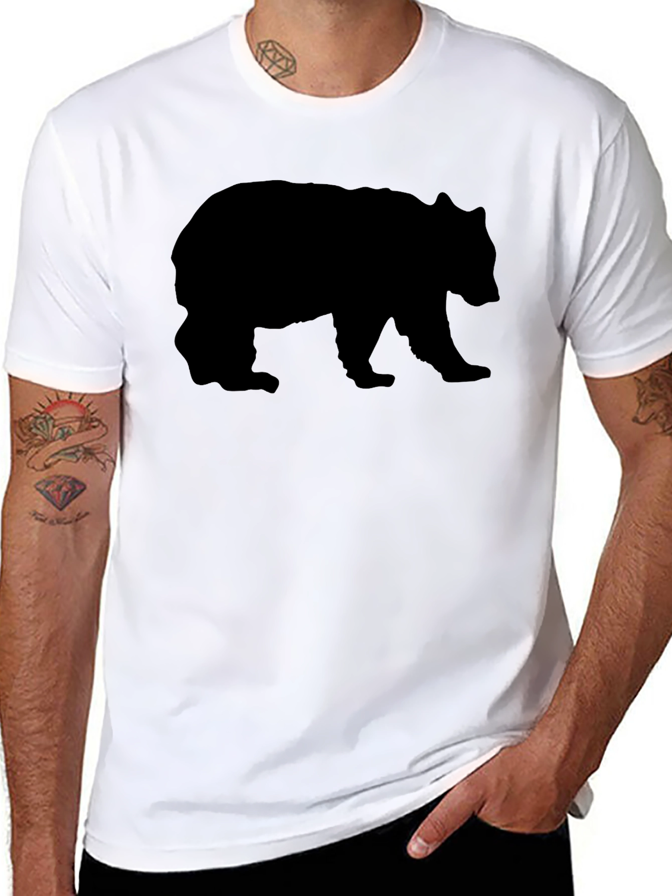 Black Bear Silhouette Graphic Tee - Mens
