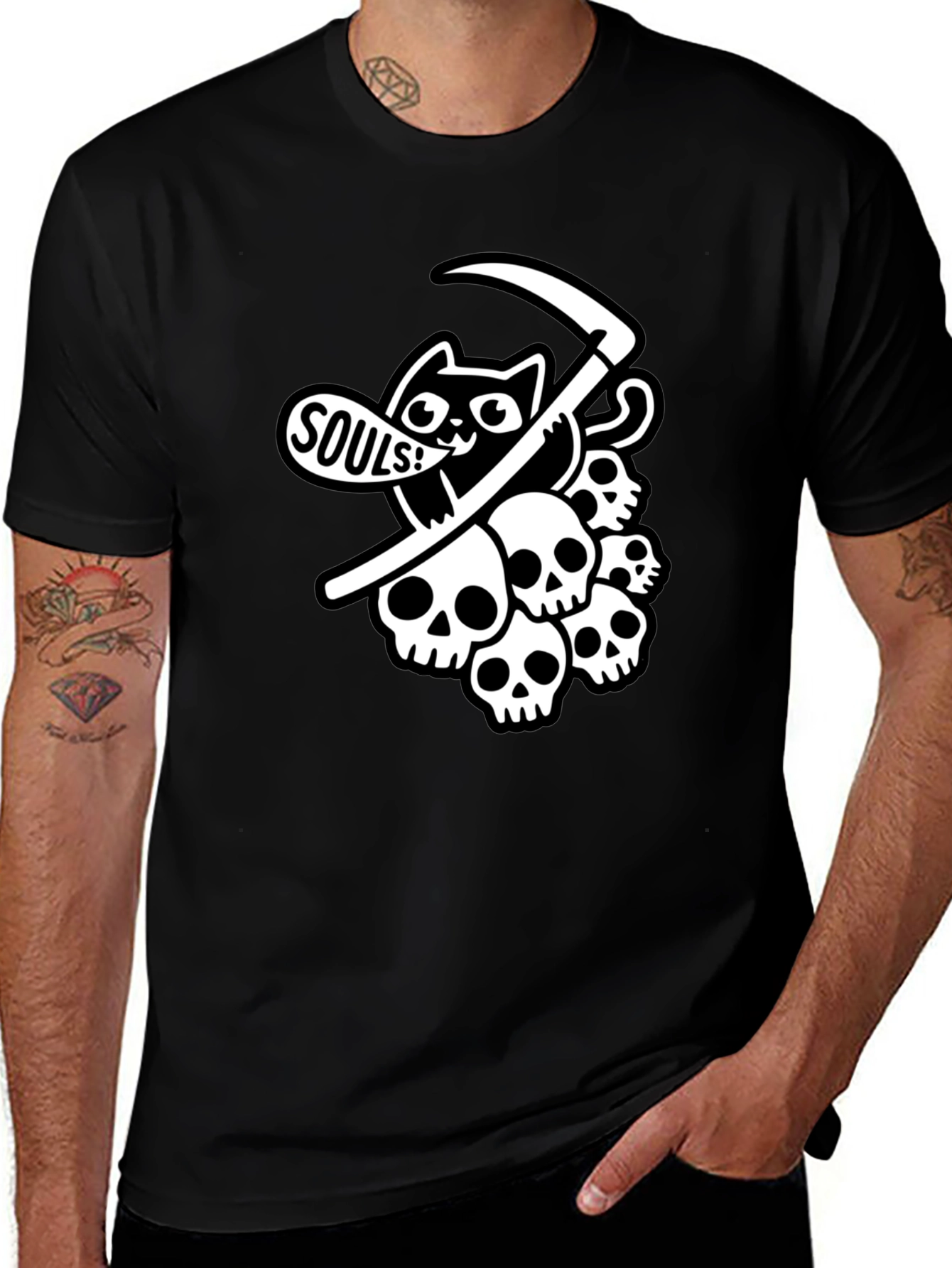 Grim Reaper Cat T-Shirt - Souls!