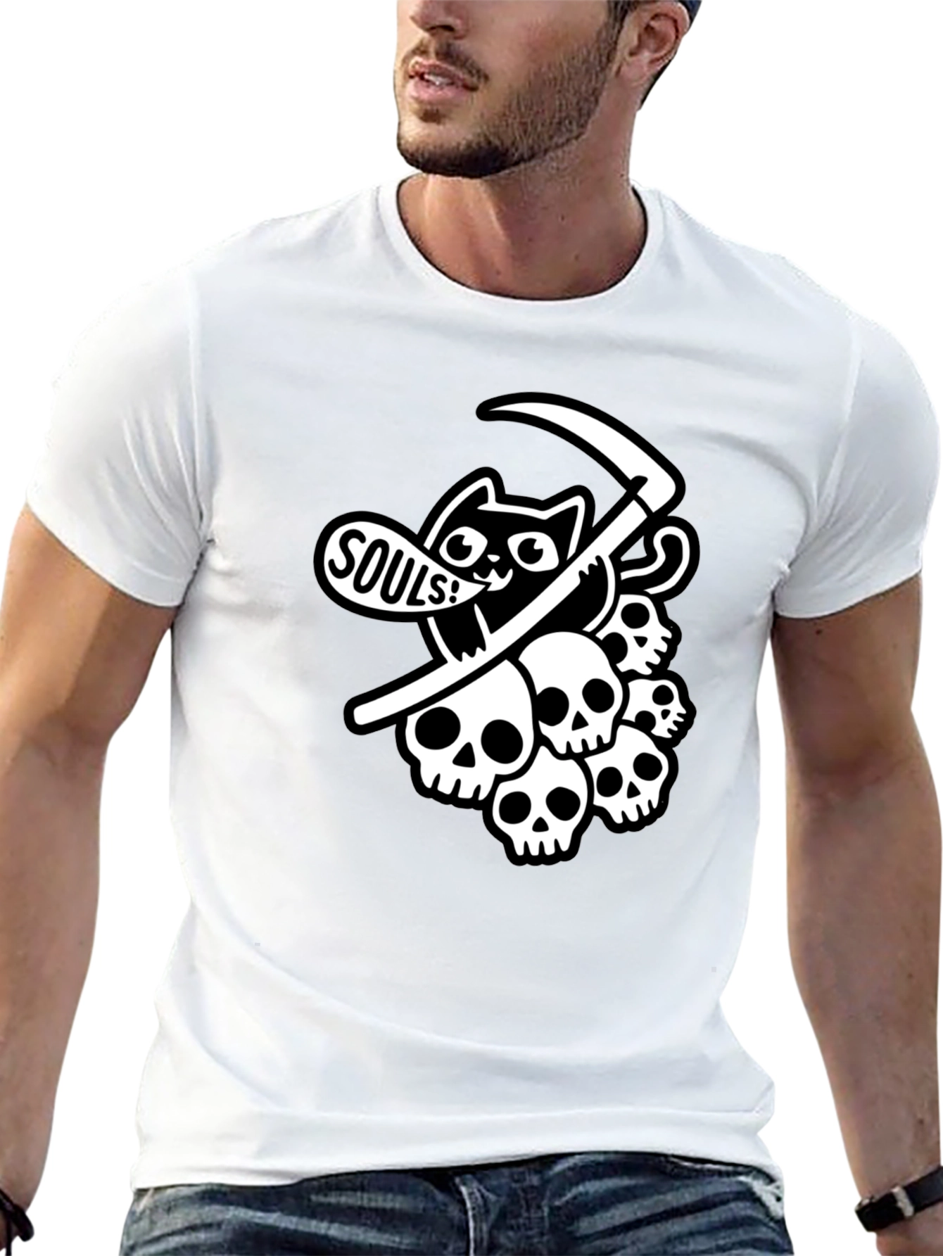 Grim Reaper Cat T-Shirt - Souls!