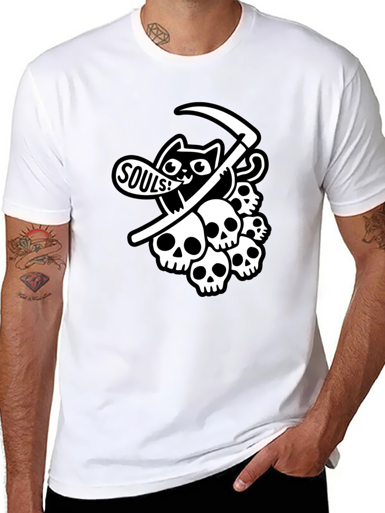Grim Reaper Cat T-Shirt - Souls!
