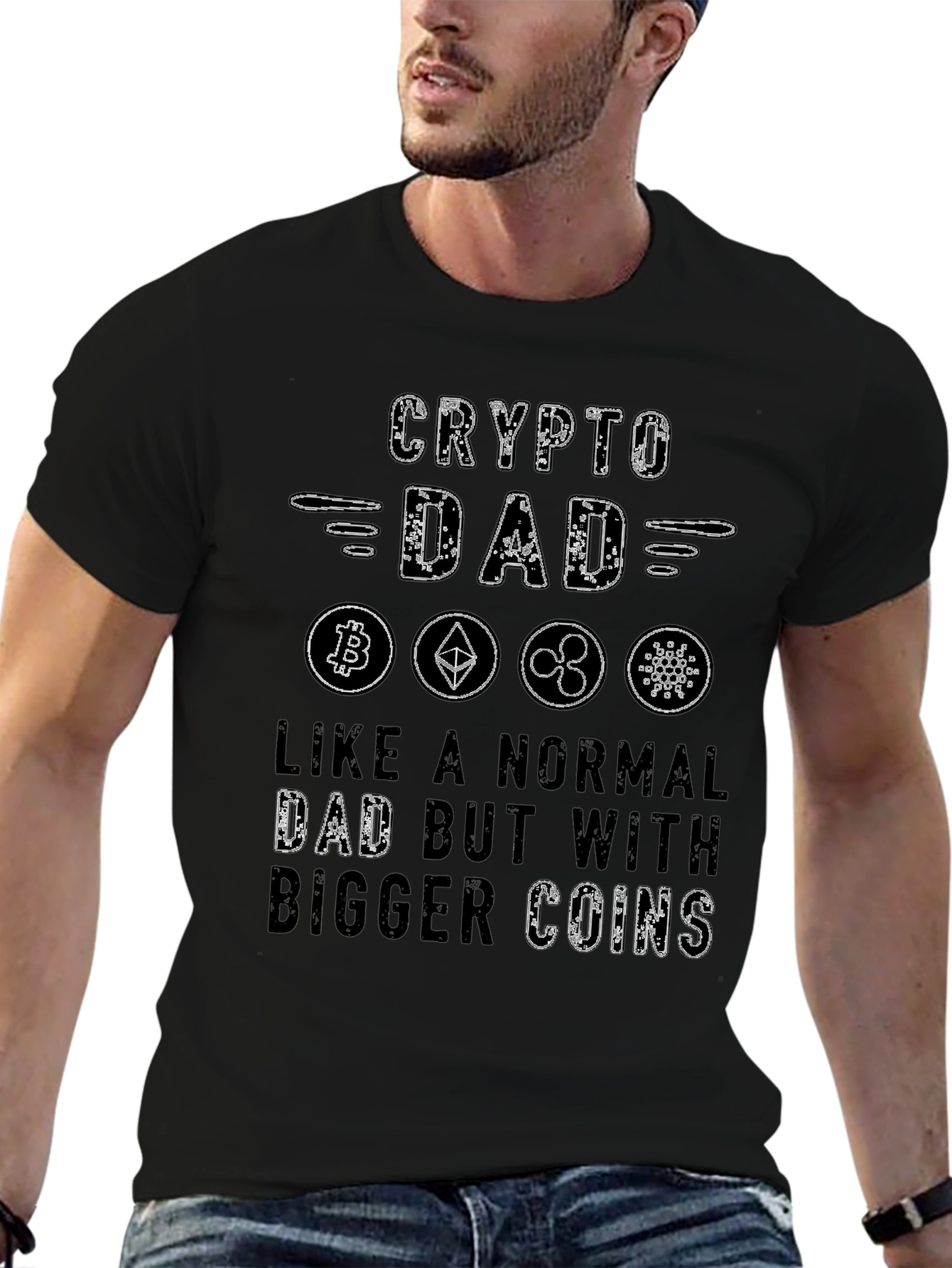 Crypto Dad T-Shirt - Bitcoin Ethereum Ripple