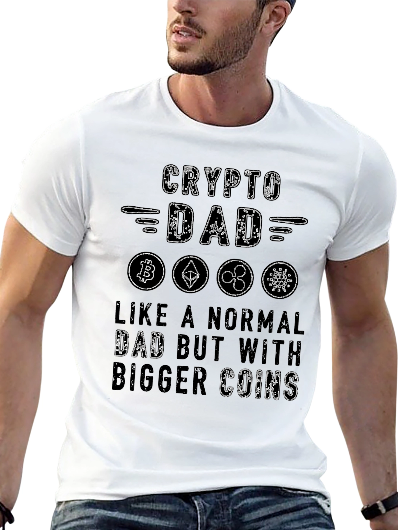 Crypto Dad T-Shirt - Bitcoin Ethereum Ripple