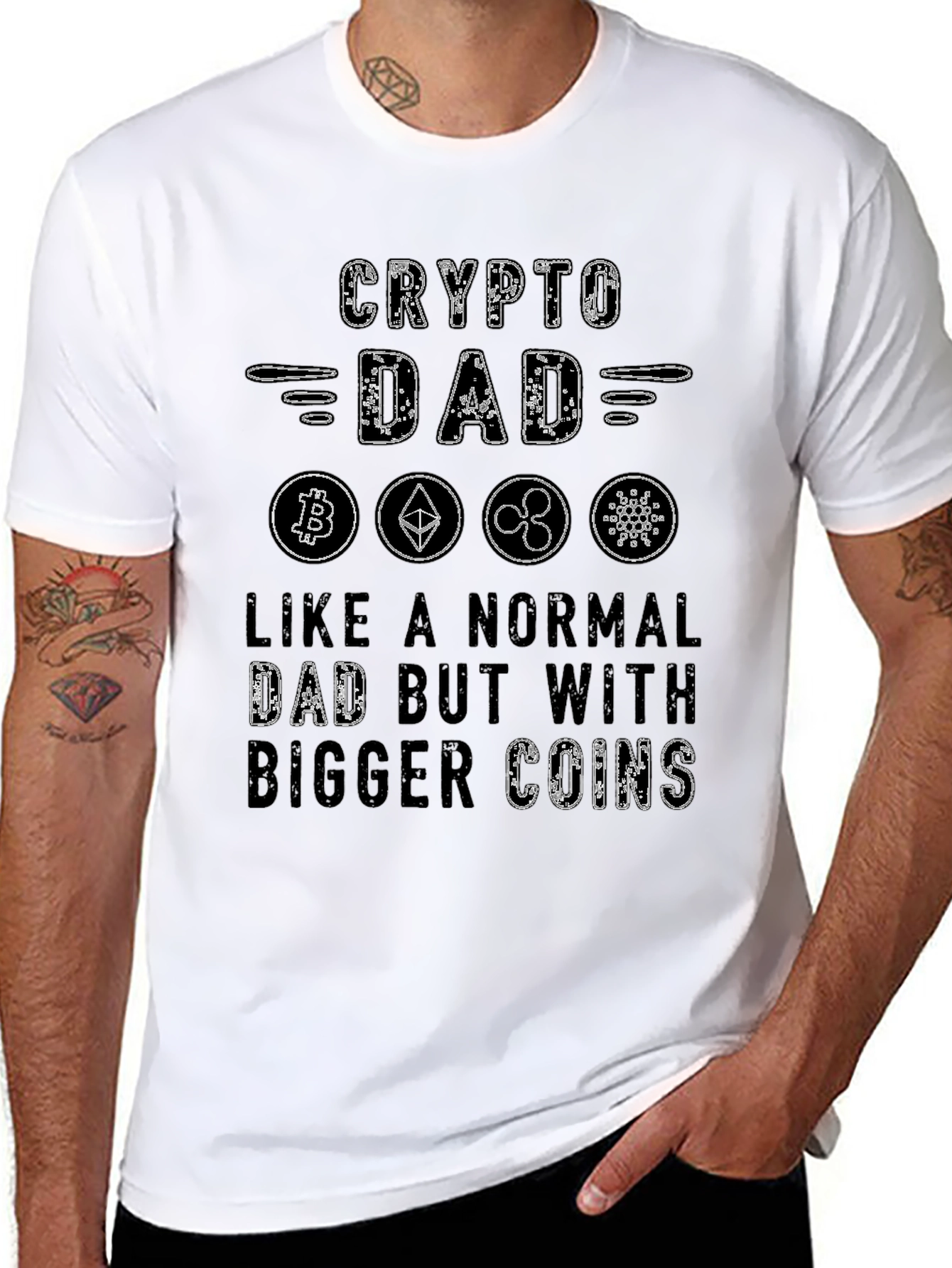 Crypto Dad T-Shirt - Bitcoin Ethereum Ripple