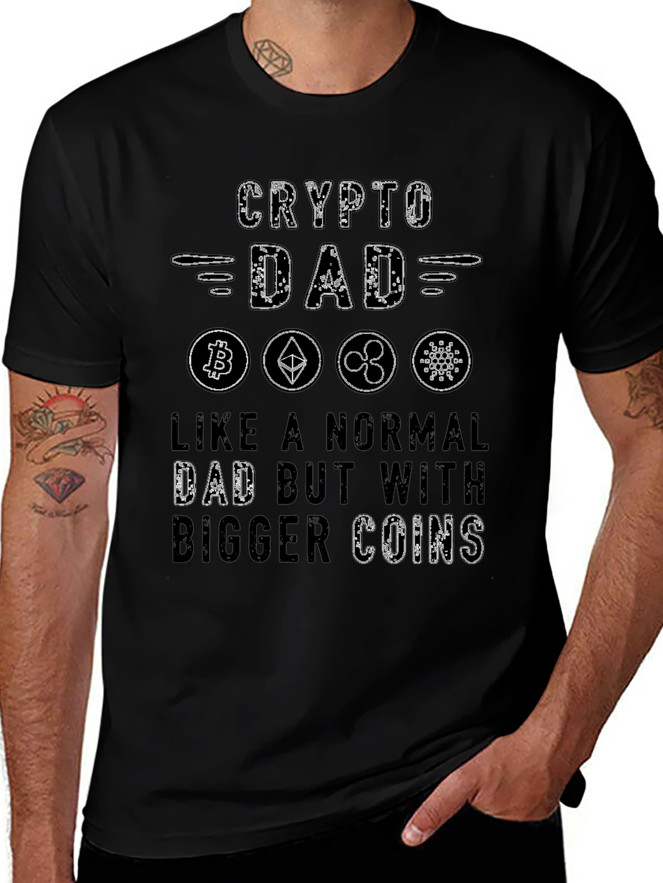 Crypto Dad T-Shirt - Bitcoin Ethereum Ripple