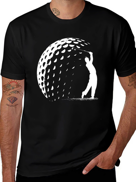 Golf Ball Silhouette Graphic Tee - Golfer Gift