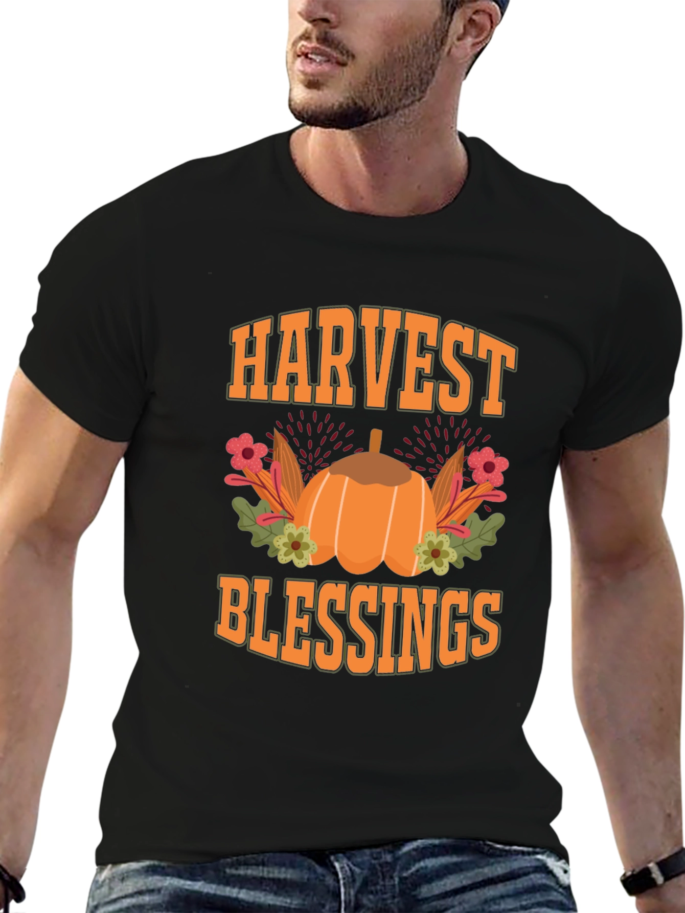 Harvest Blessings Pumpkin Graphic Tee