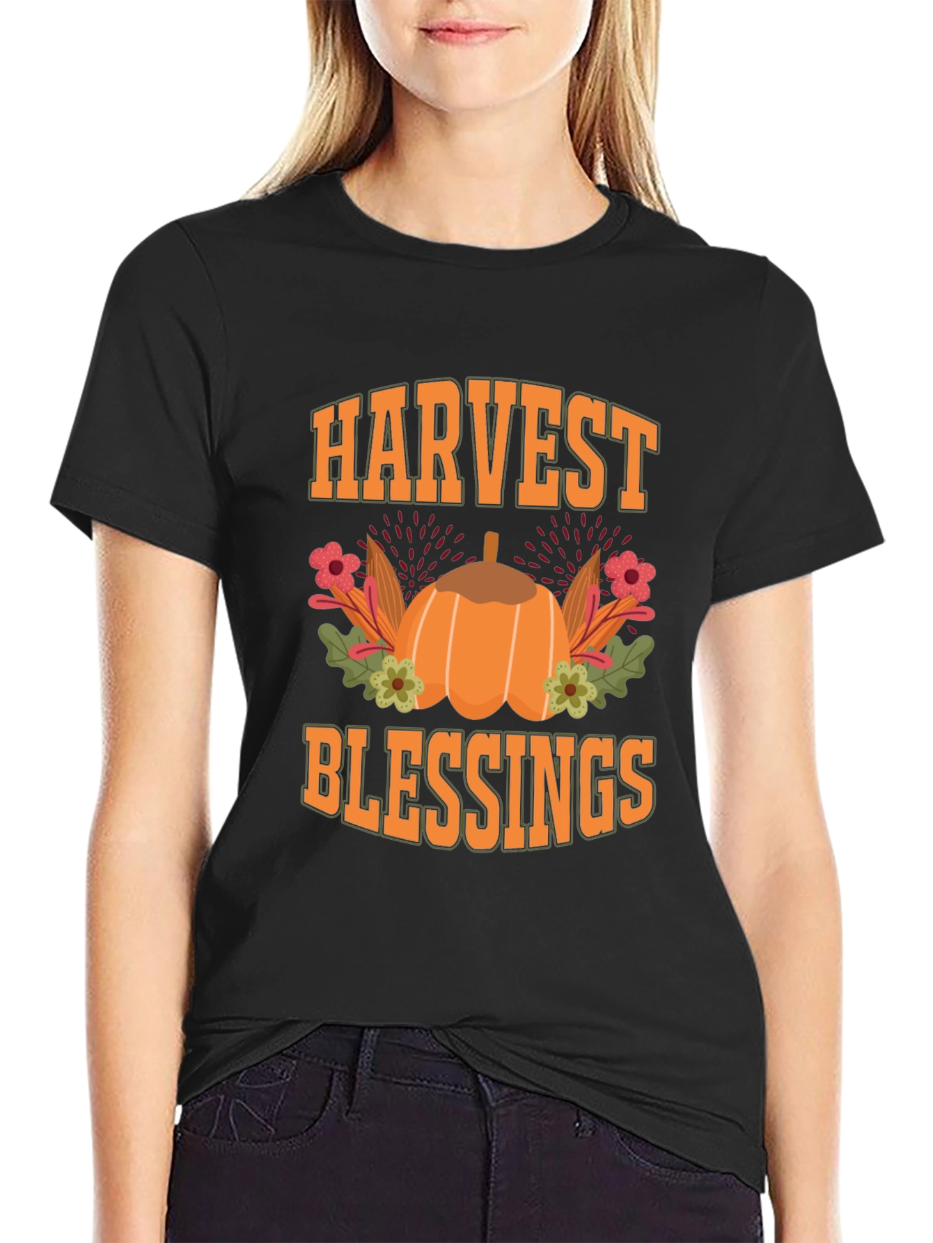 Harvest Blessings Pumpkin Graphic Tee
