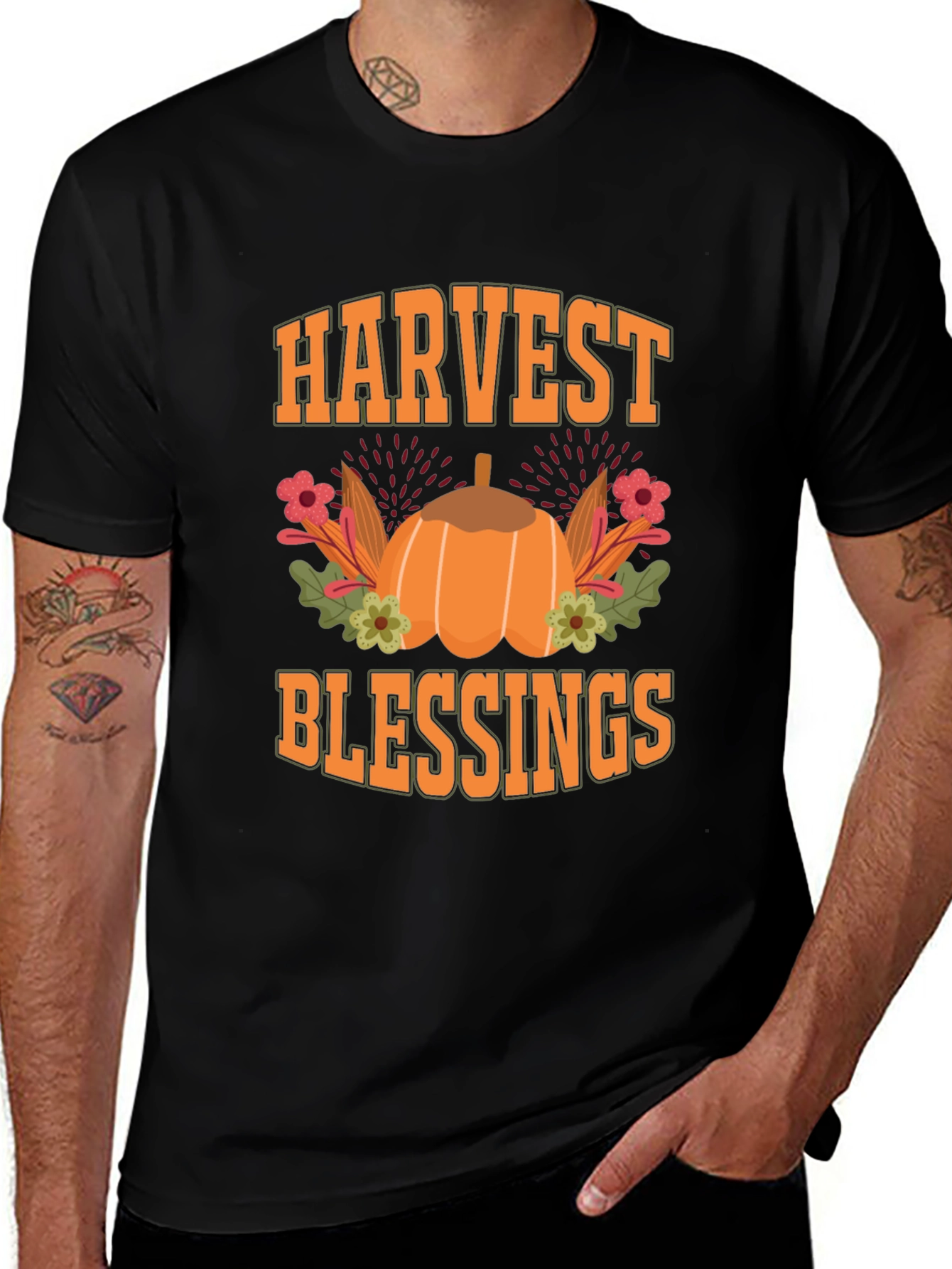 Harvest Blessings Pumpkin Graphic Tee