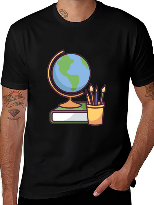 Globe & Art Supplies Graphic Tee - Black