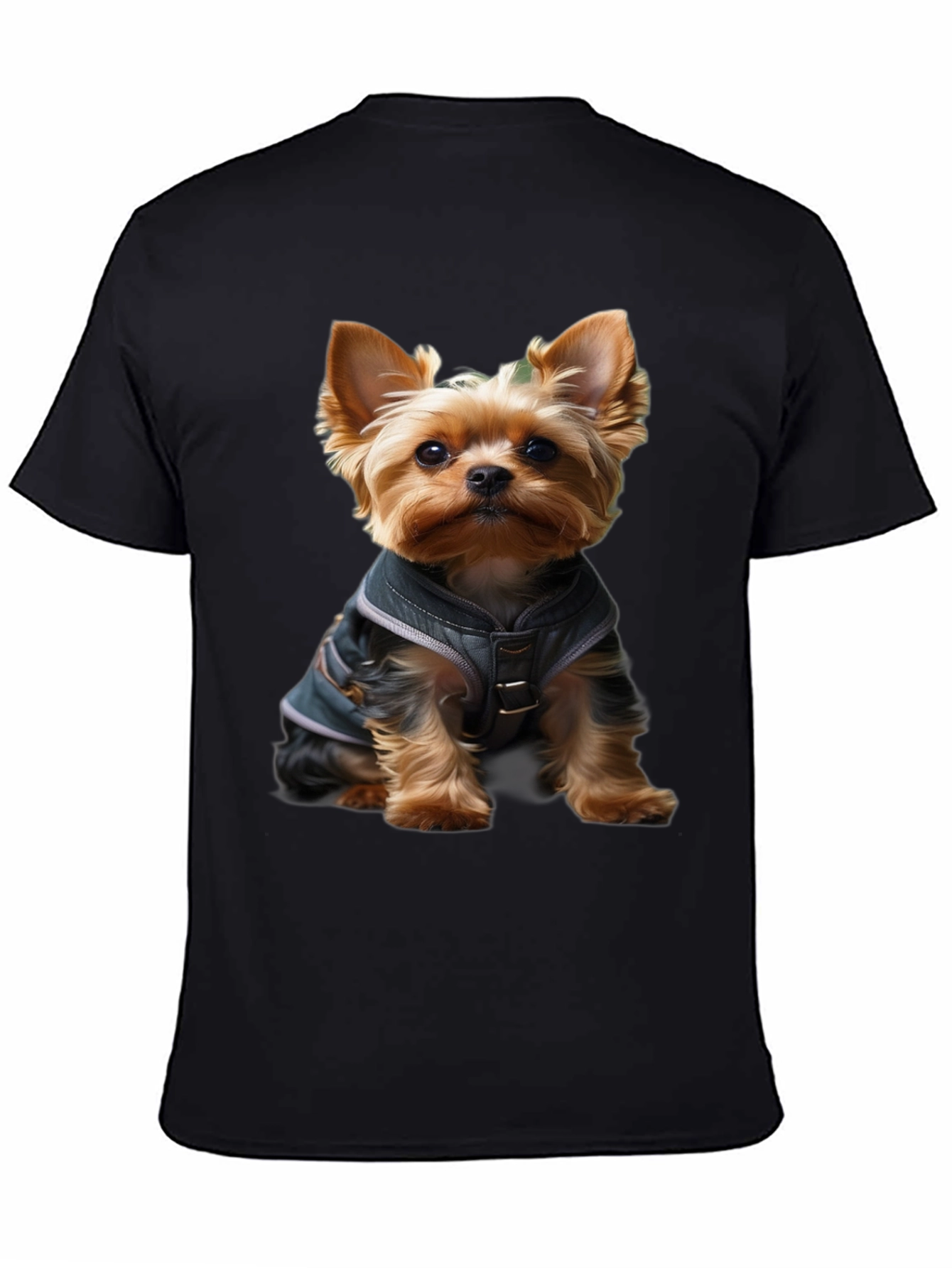 Yorkie Dog T-Shirt: Cute Pup in Jacket Design
