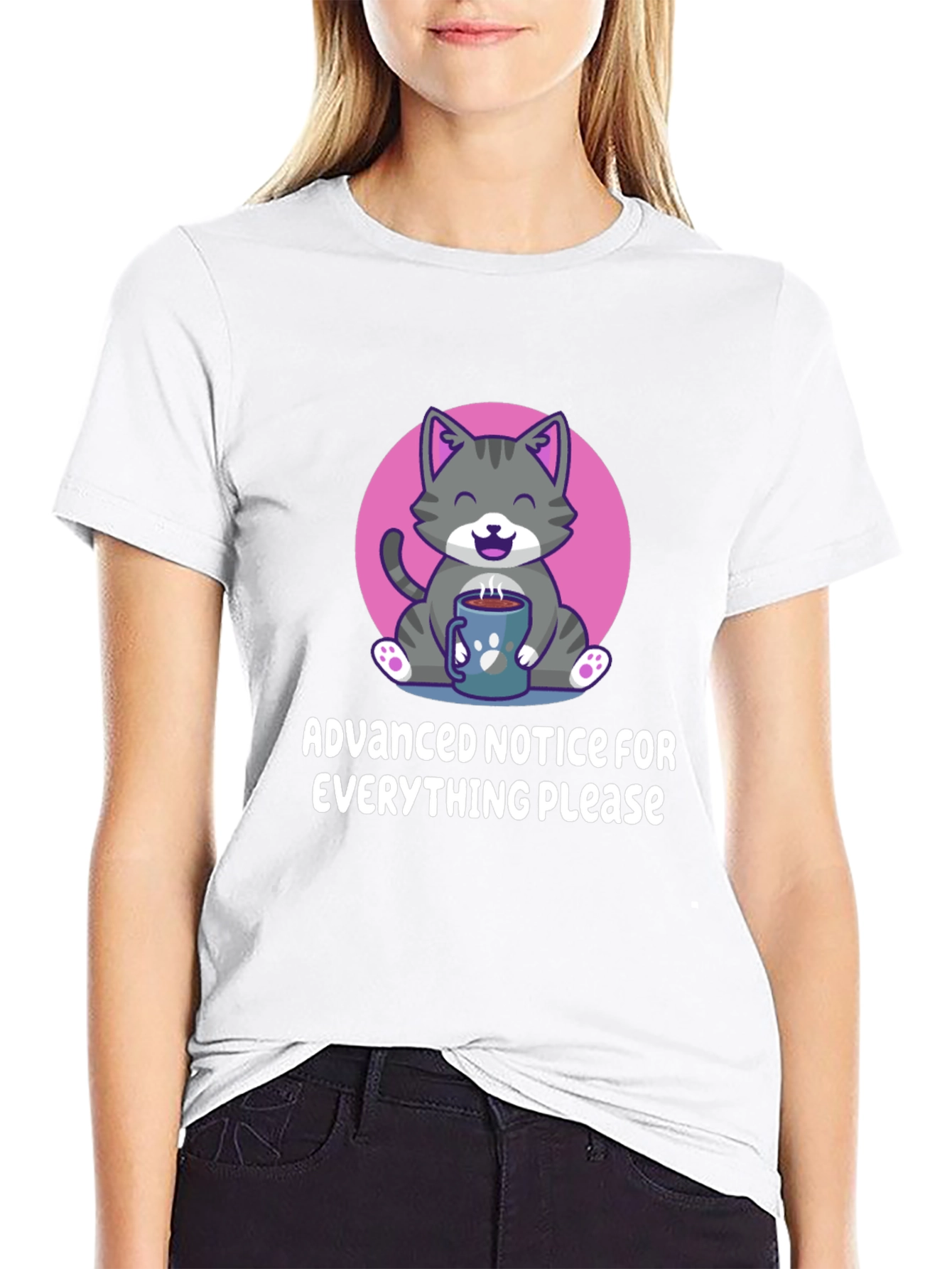 Cat Coffee T-Shirt: Advanced Notice Graphic Tee