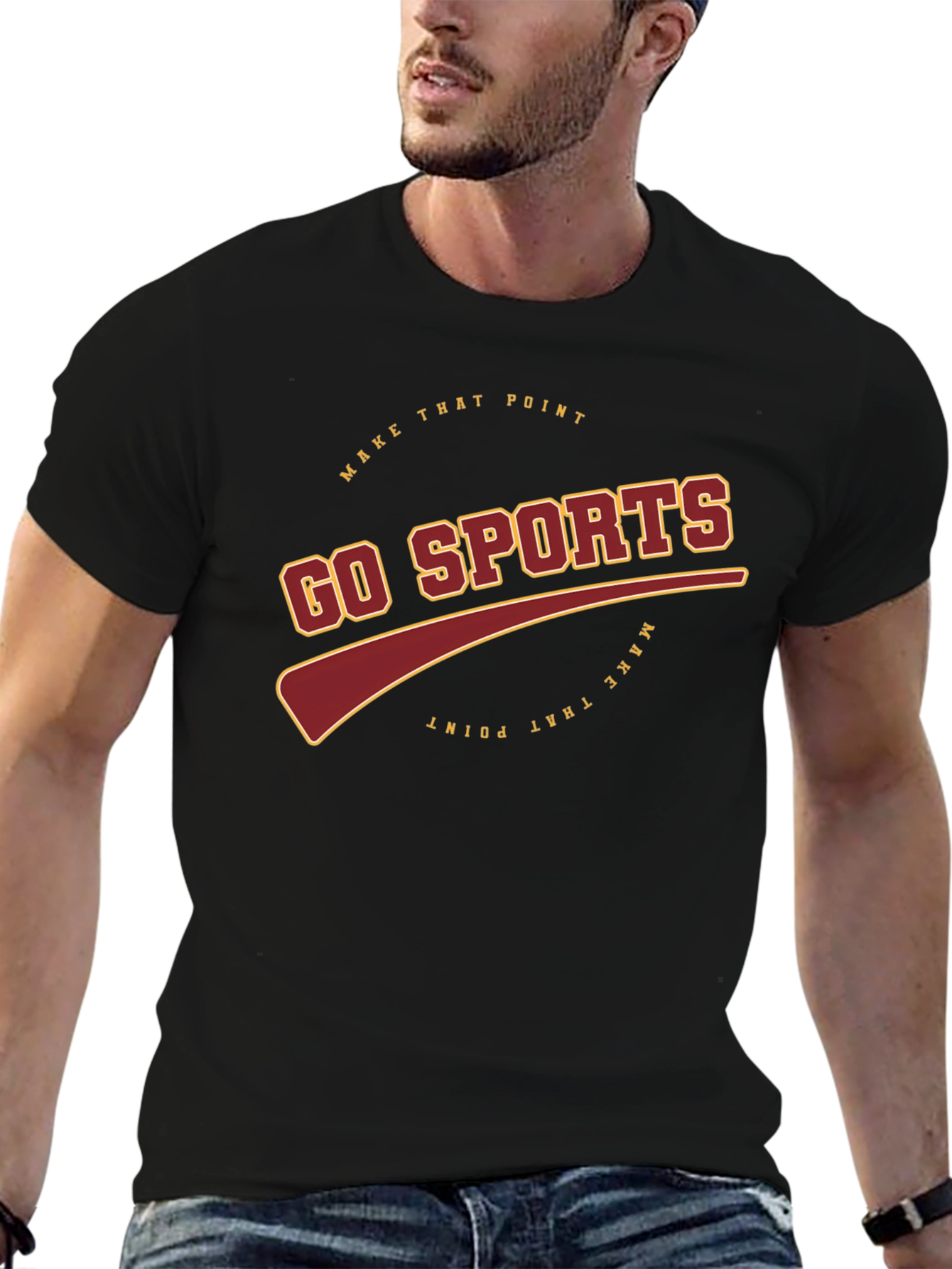 Go Sports Black T-Shirt - Premium Graphic Tee