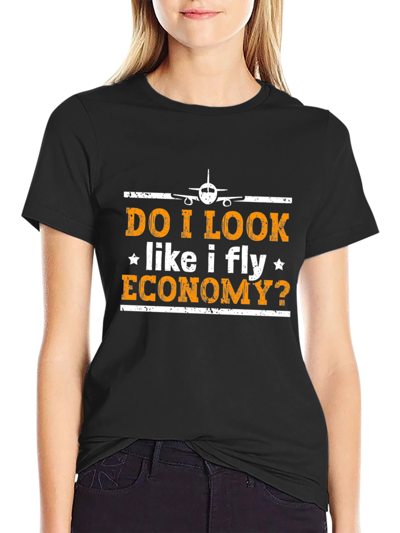 Fly Economy? Graphic T-Shirt Pilot Airplane Tee