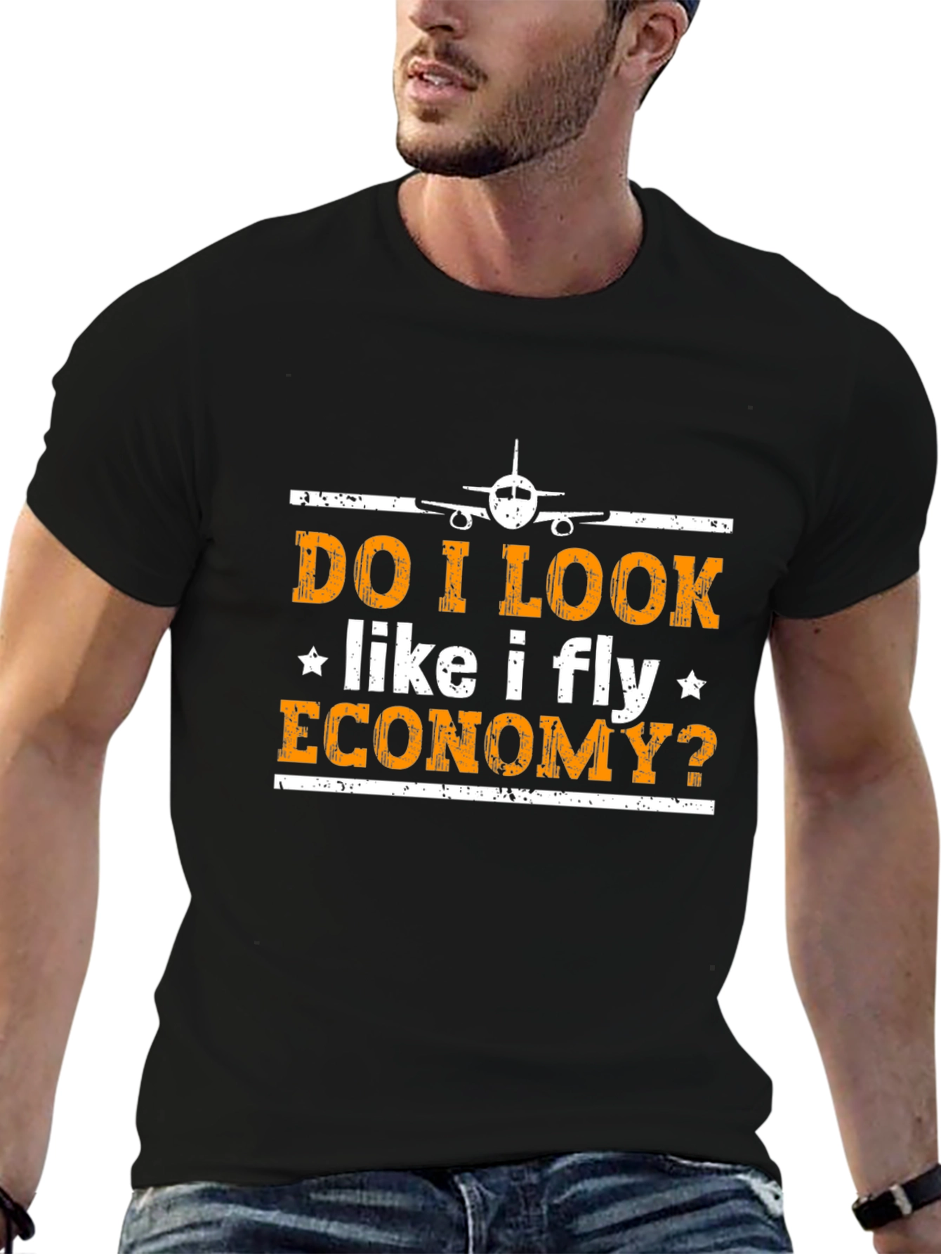 Fly Economy? Graphic T-Shirt Pilot Airplane Tee